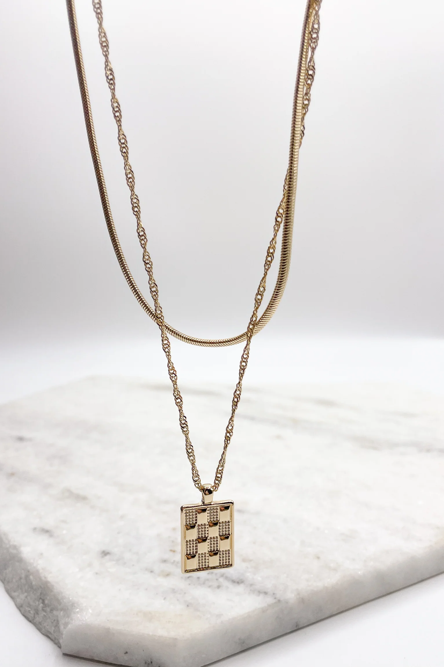 Leah Gold Layered Pendant Necklace