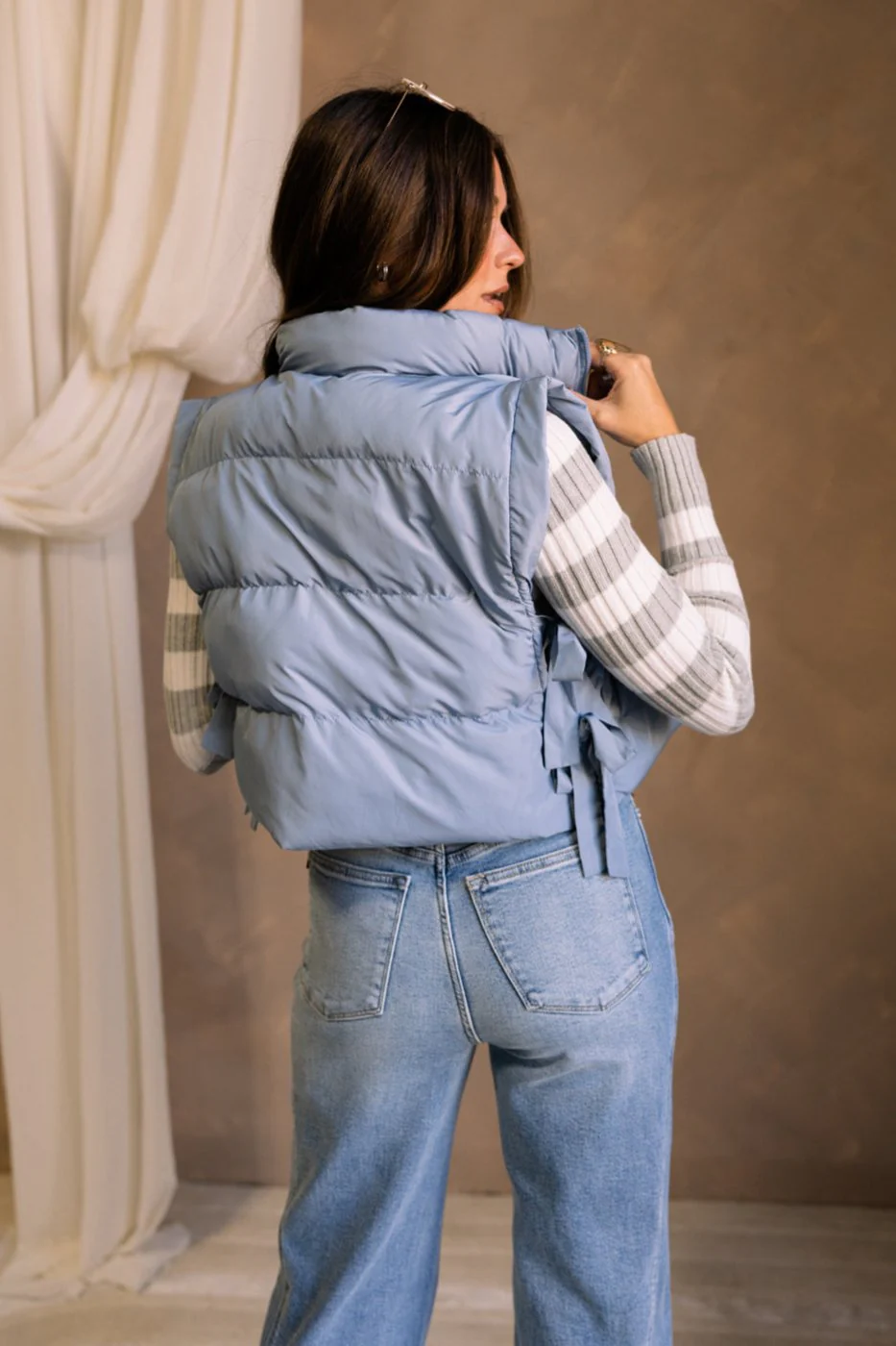 Nadia Baby Blue Puffer Vest - Image 6