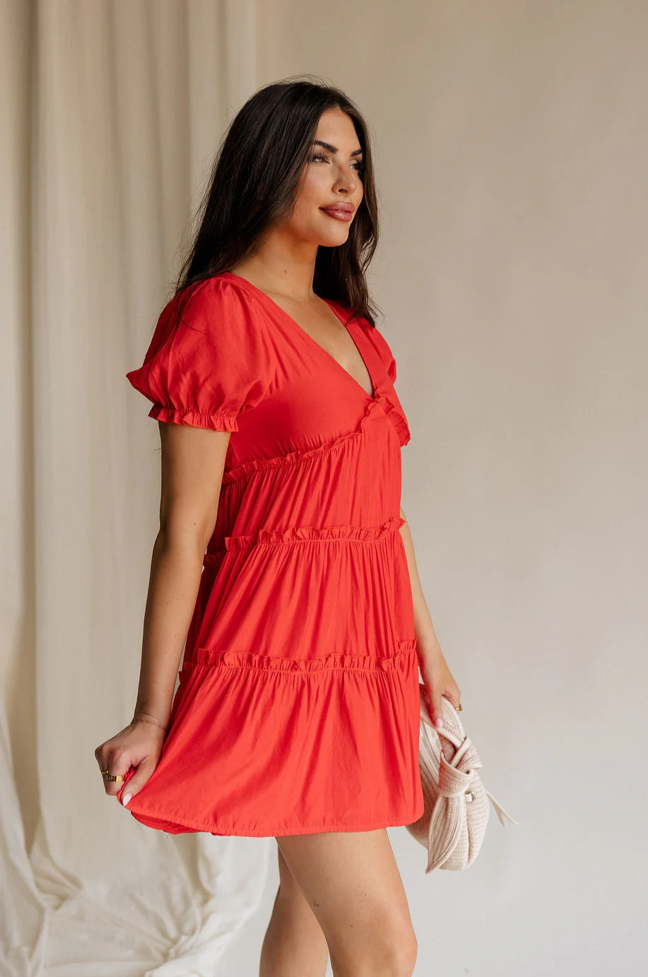 Nalani Tiered Short Sleeve Mini Dress - Image 3