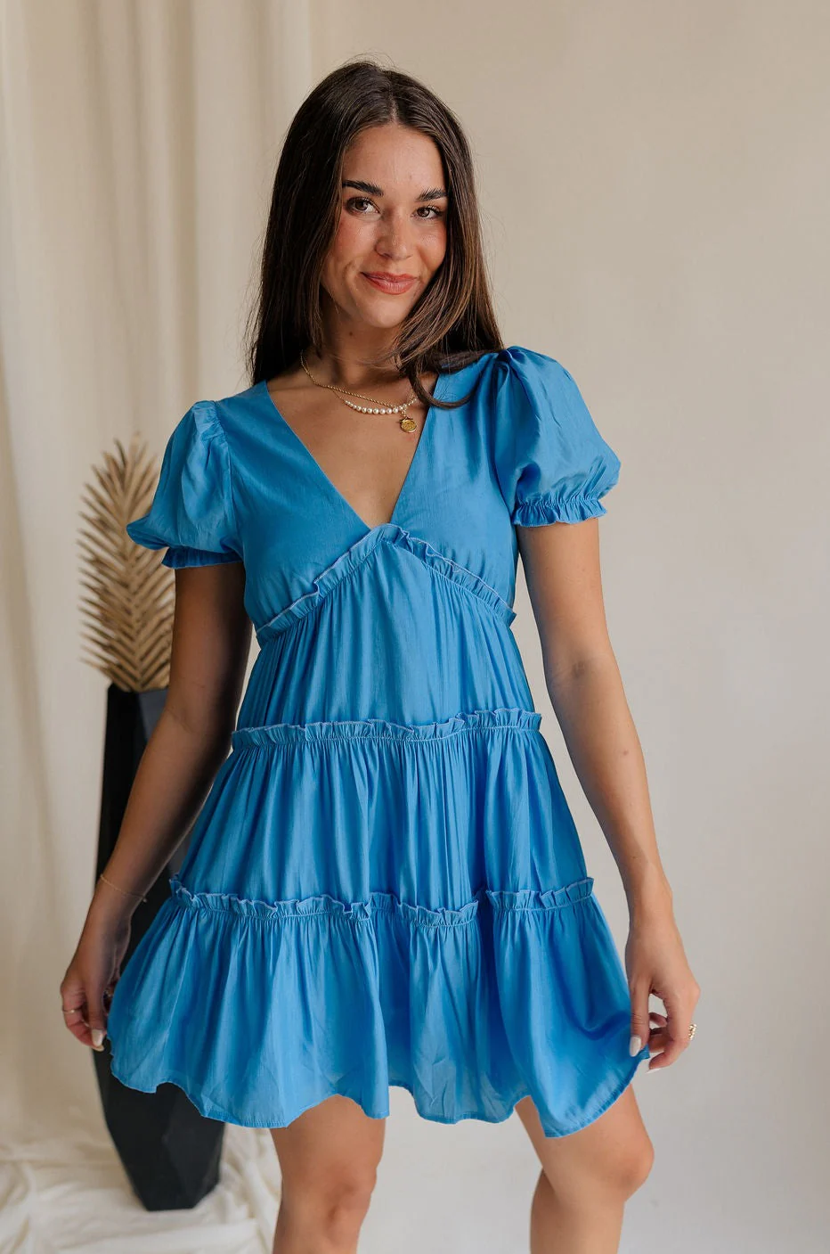 Nalani Tiered Short Sleeve Mini Dress - Image 7