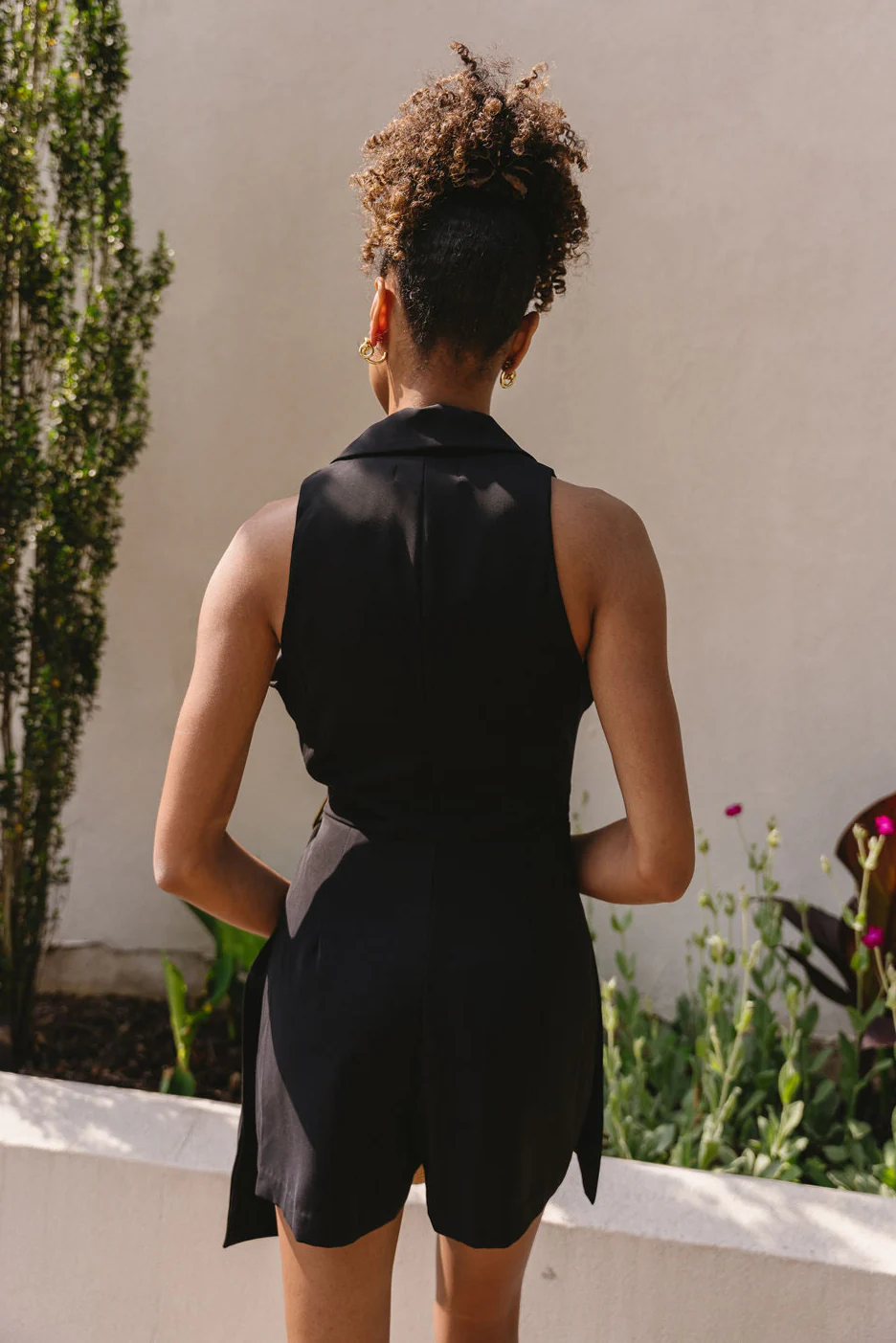 Naomi Black Halter Neckline Romper - Image 7