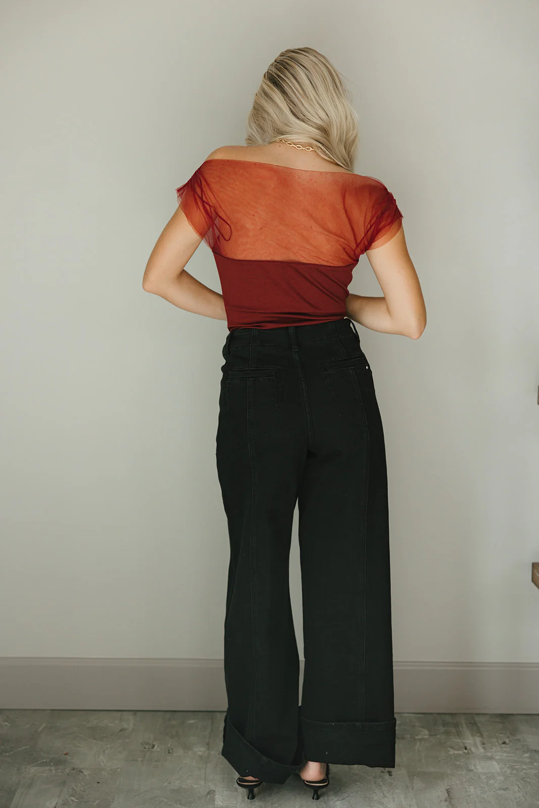 Naomi Burgundy Off-The-Shoulder Top - Image 10
