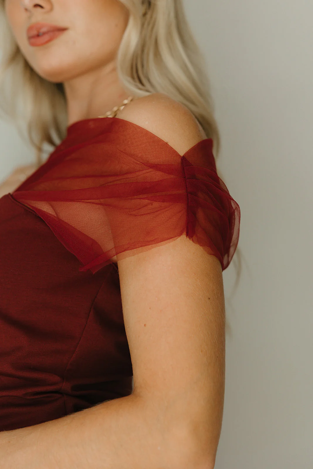 Naomi Burgundy Off-The-Shoulder Top - Image 8
