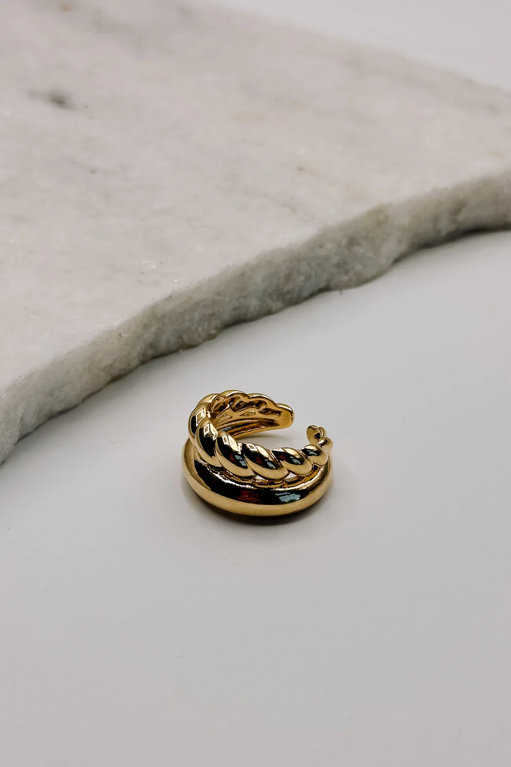Naomi Gold Twisted Double Ring - Image 2