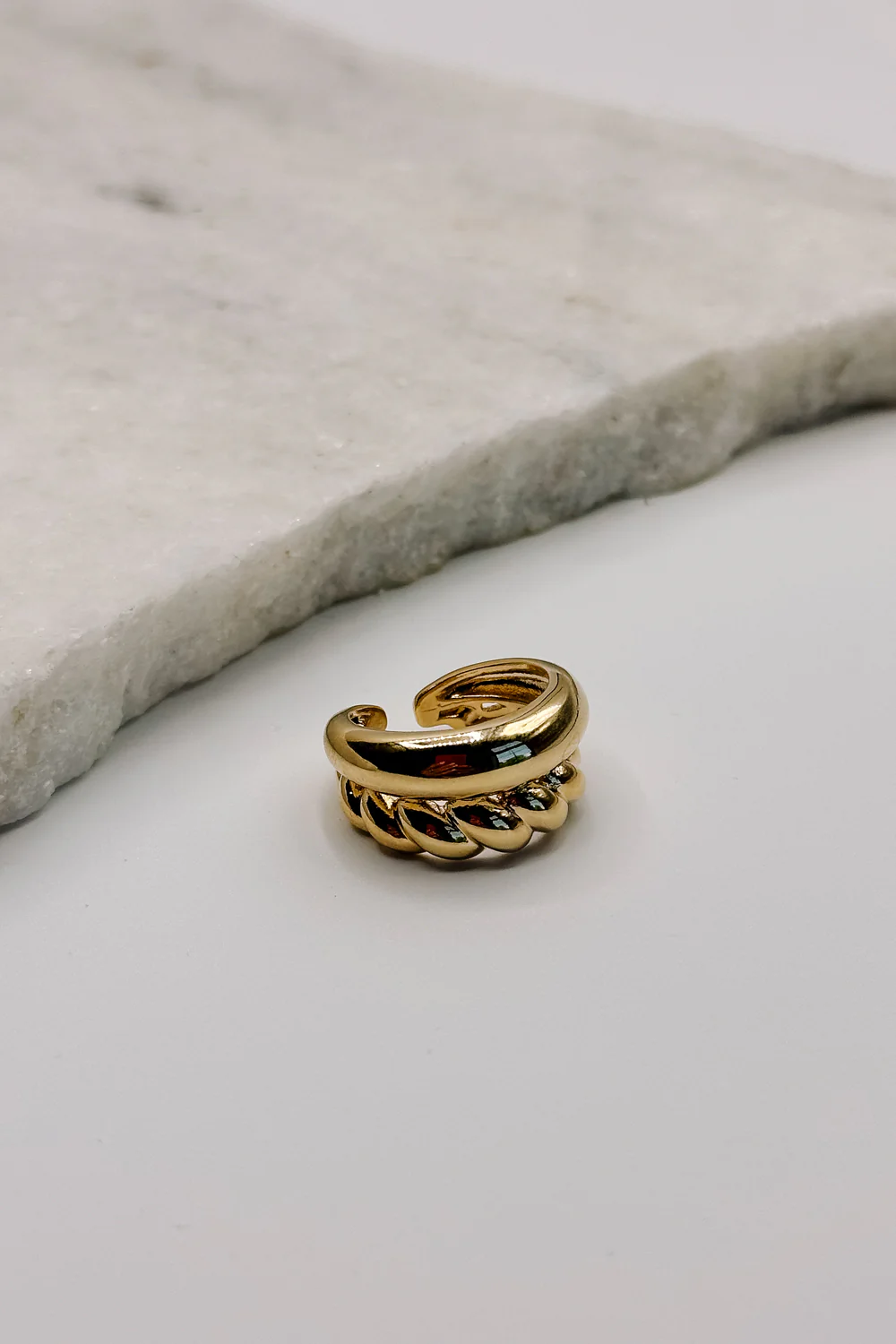 Naomi Gold Twisted Double Ring - Image 3