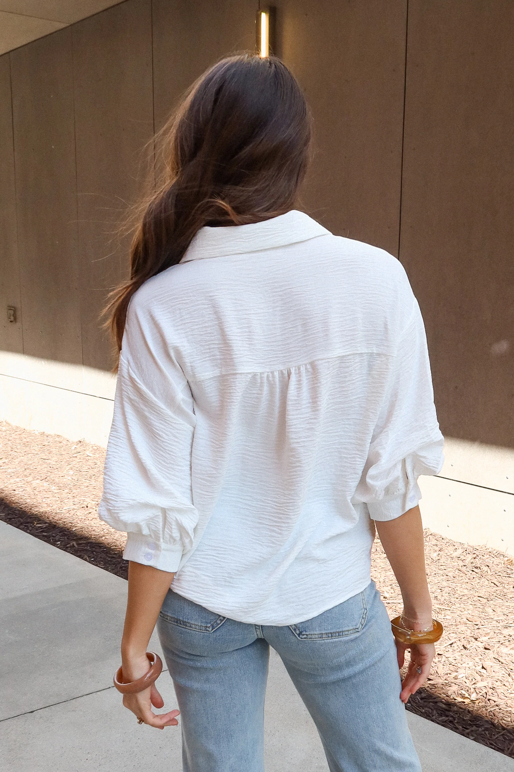 Naomi Off White Button-Up Top - Image 5