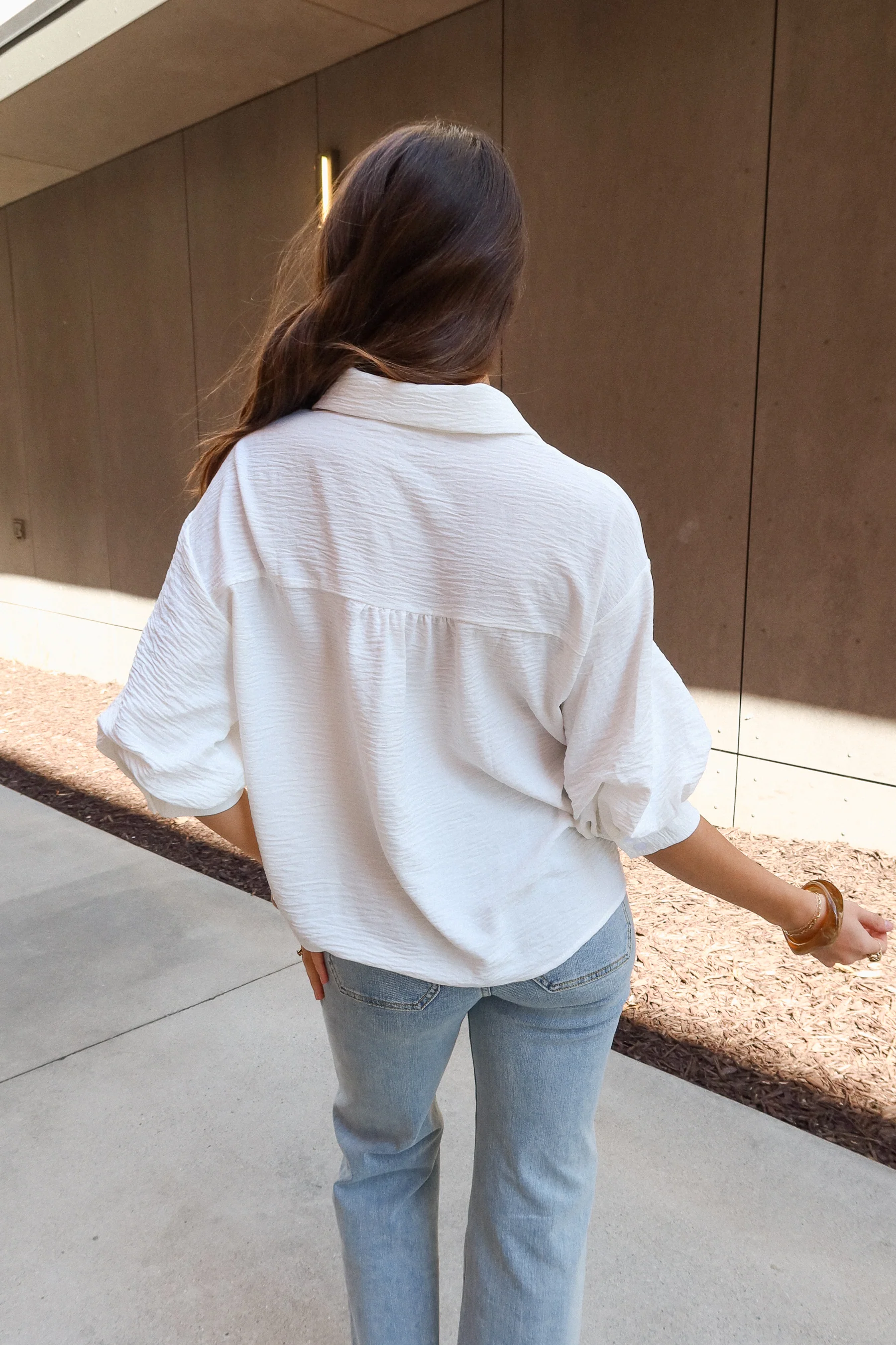 Naomi Off White Button-Up Top - Image 6