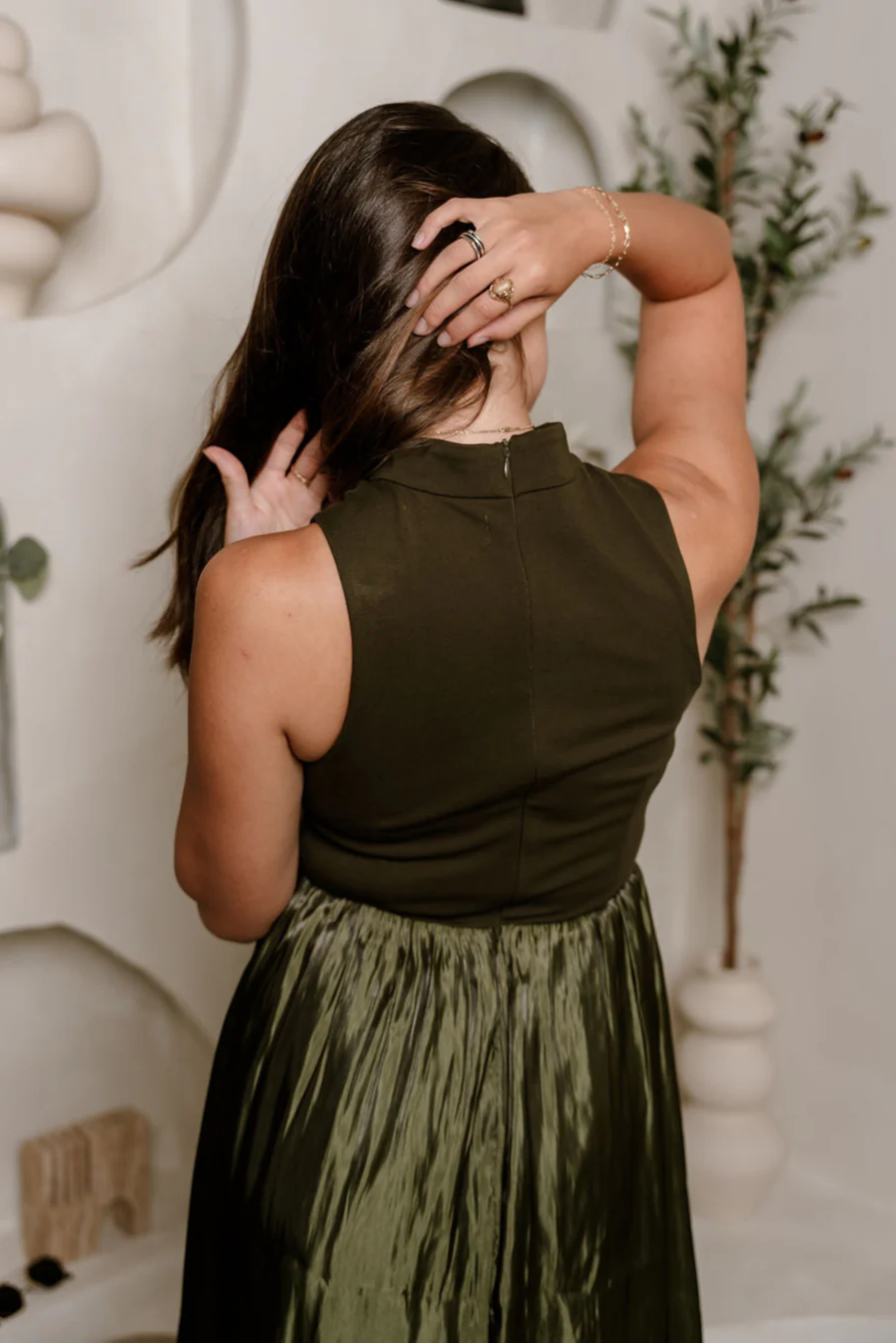 Natalia Olive Sleeveless Maxi Dress - Image 10