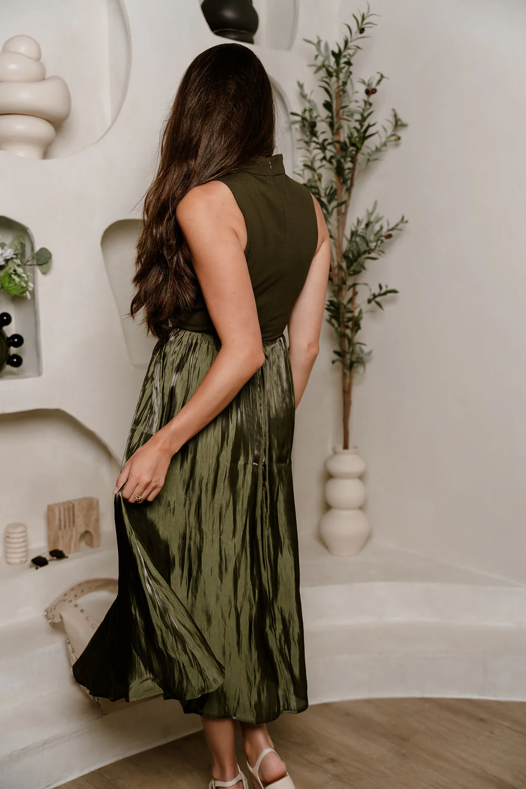 Natalia Olive Sleeveless Maxi Dress - Image 11