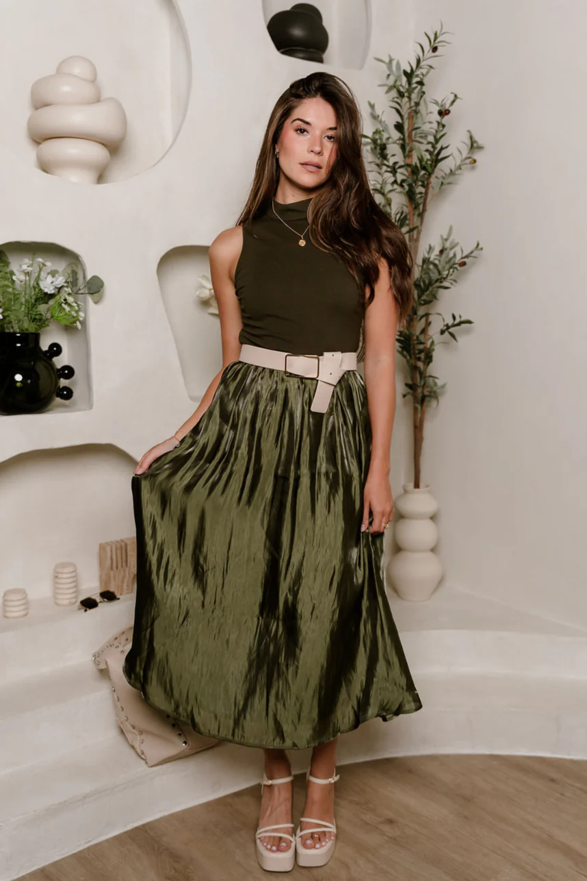Natalia Olive Sleeveless Maxi Dress - Image 5