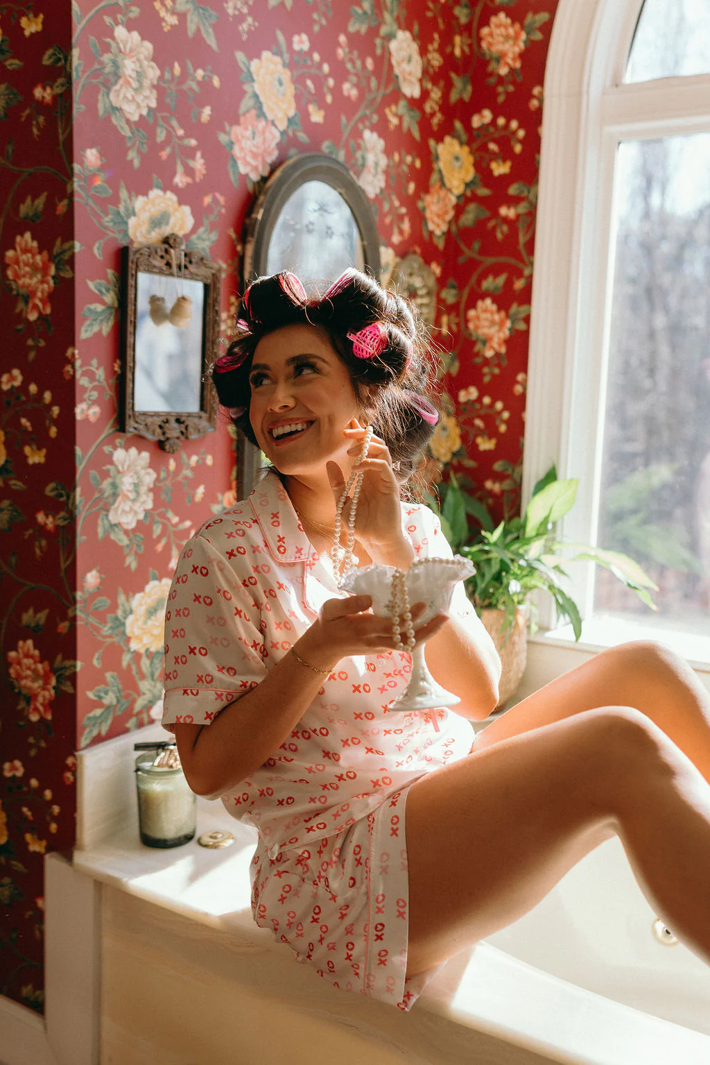 Natalia XO White Multi Pajama Set