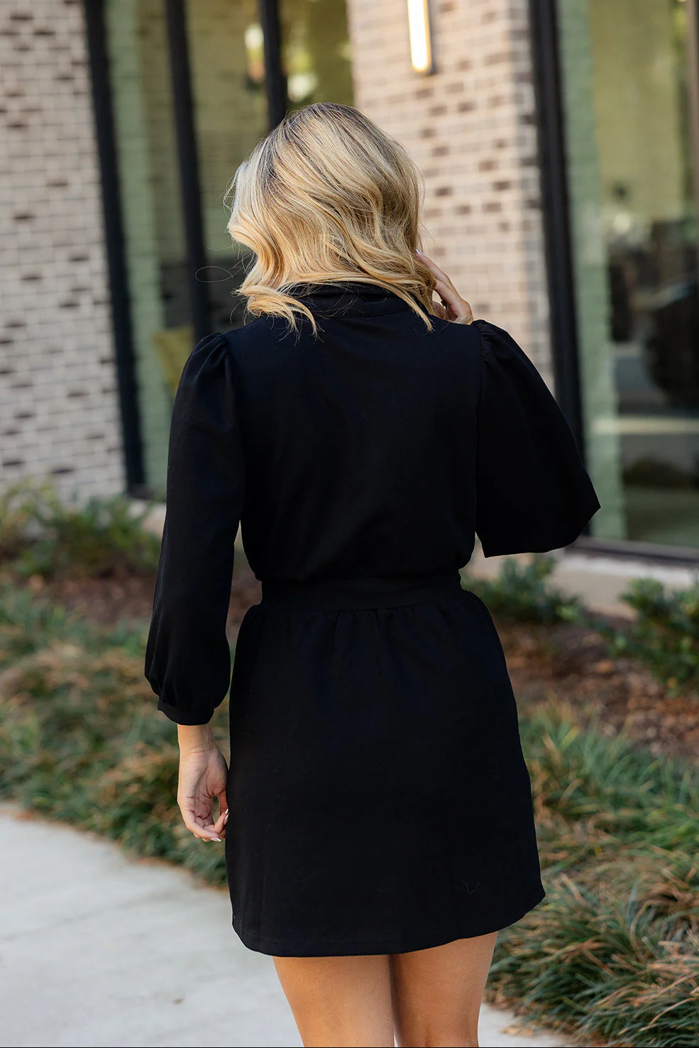 Natalie Black Gold Zip-Up Mini Dress - Image 4