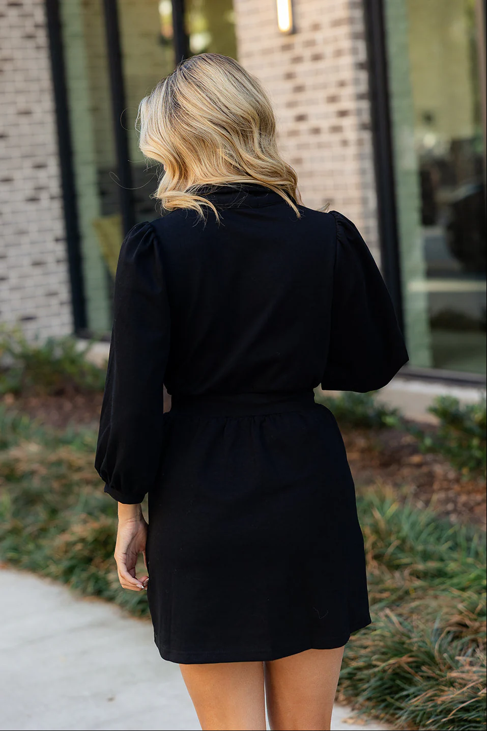Natalie Black Gold Zip-Up Mini Dress - Image 6