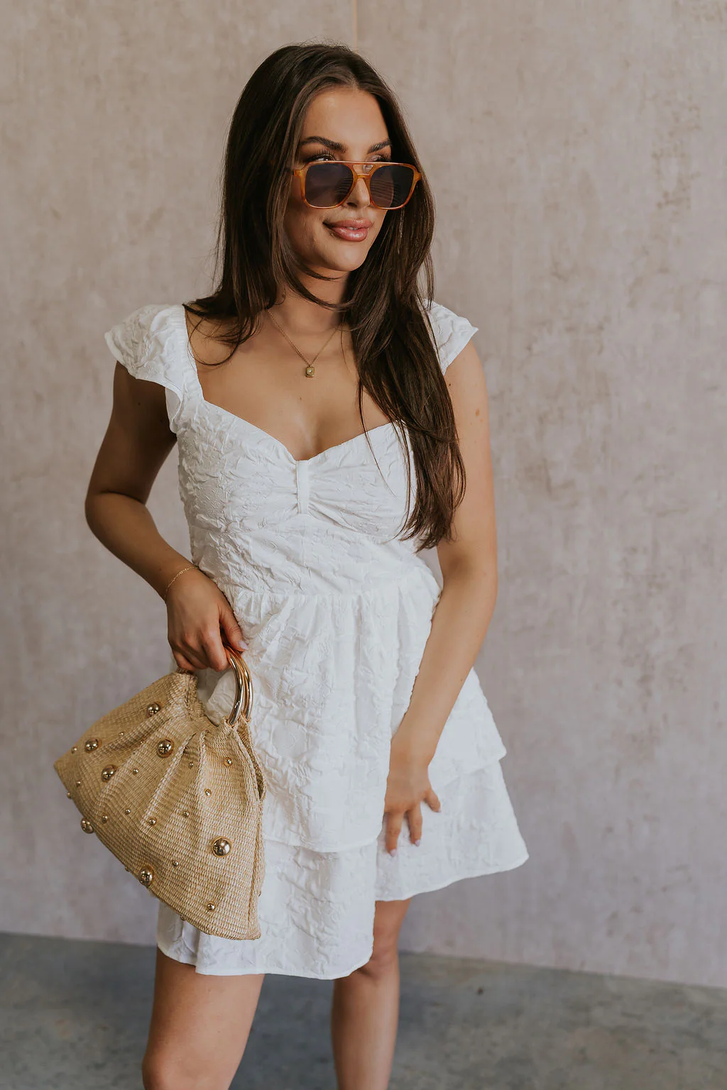 Melissa Off White Floral Ruffle Straps Dress - Image 4