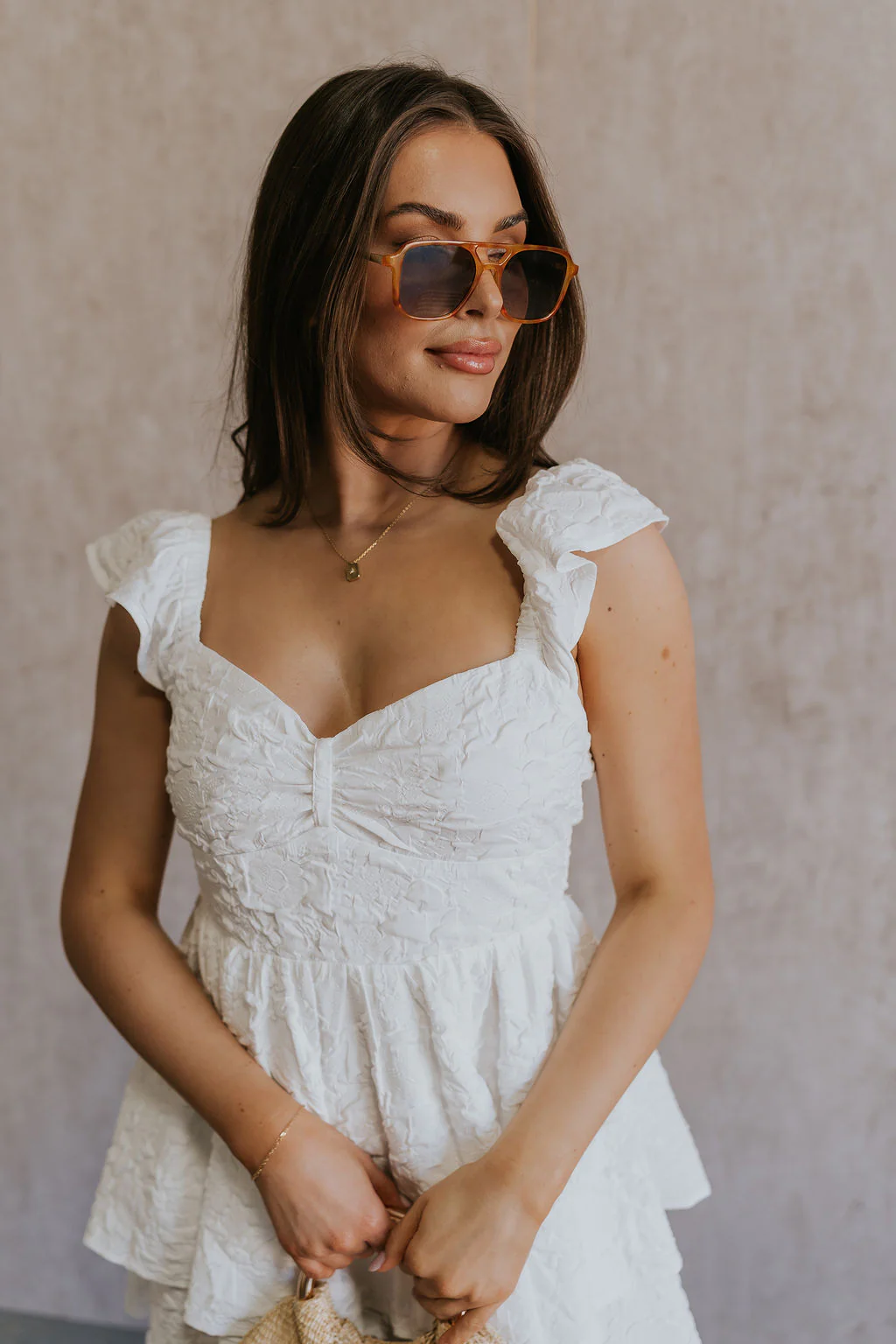 Melissa Off White Floral Ruffle Straps Dress - Image 5