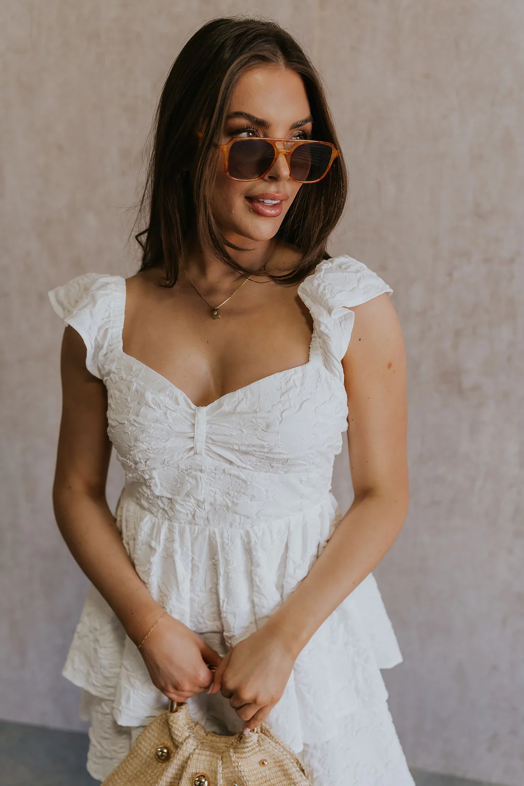 Melissa Off White Floral Ruffle Straps Dress - Image 6