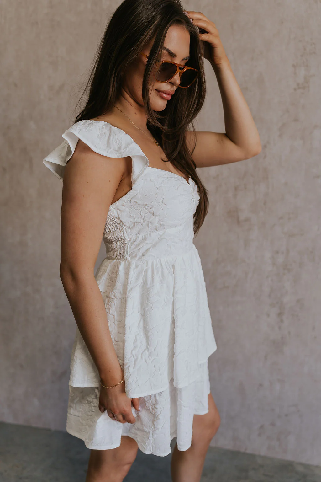 Melissa Off White Floral Ruffle Straps Dress - Image 8