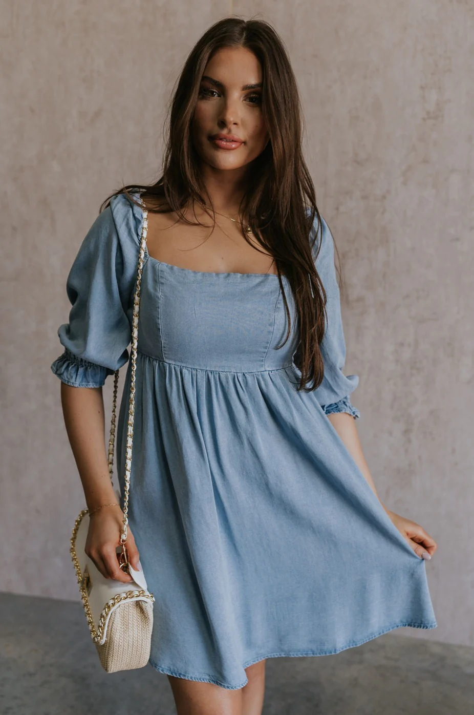 Hallie Light Chambray Mini Dress