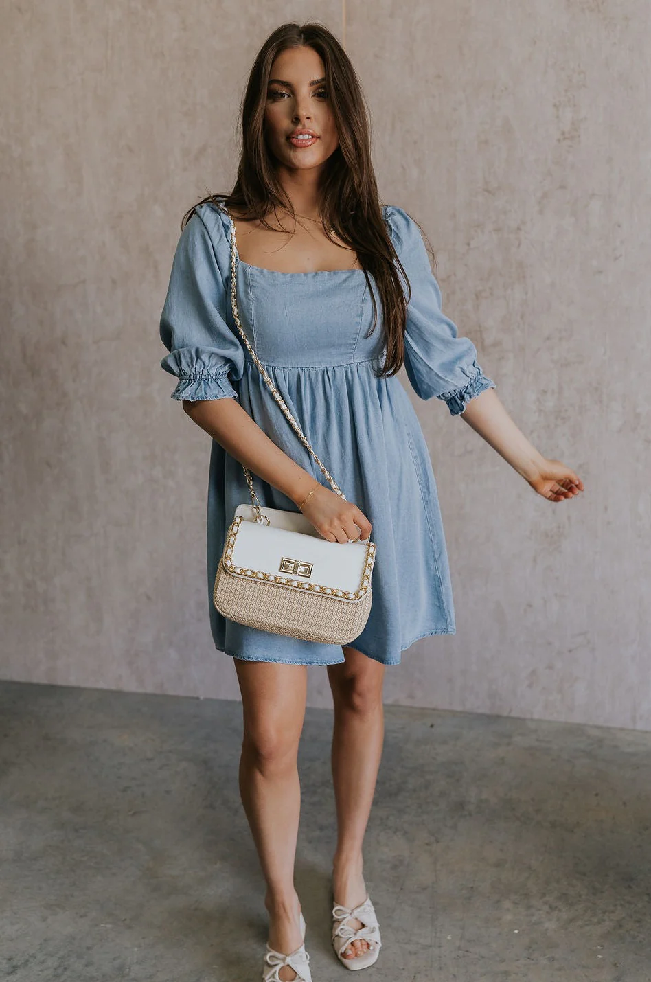 Hallie Light Chambray Mini Dress - Image 3