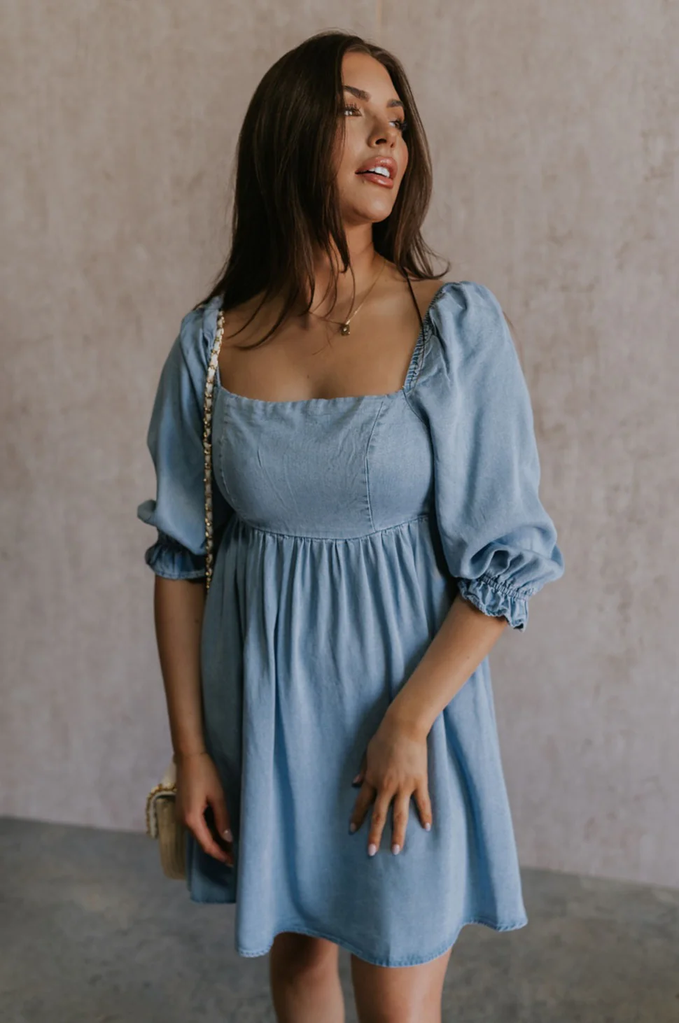 Hallie Light Chambray Mini Dress - Image 4