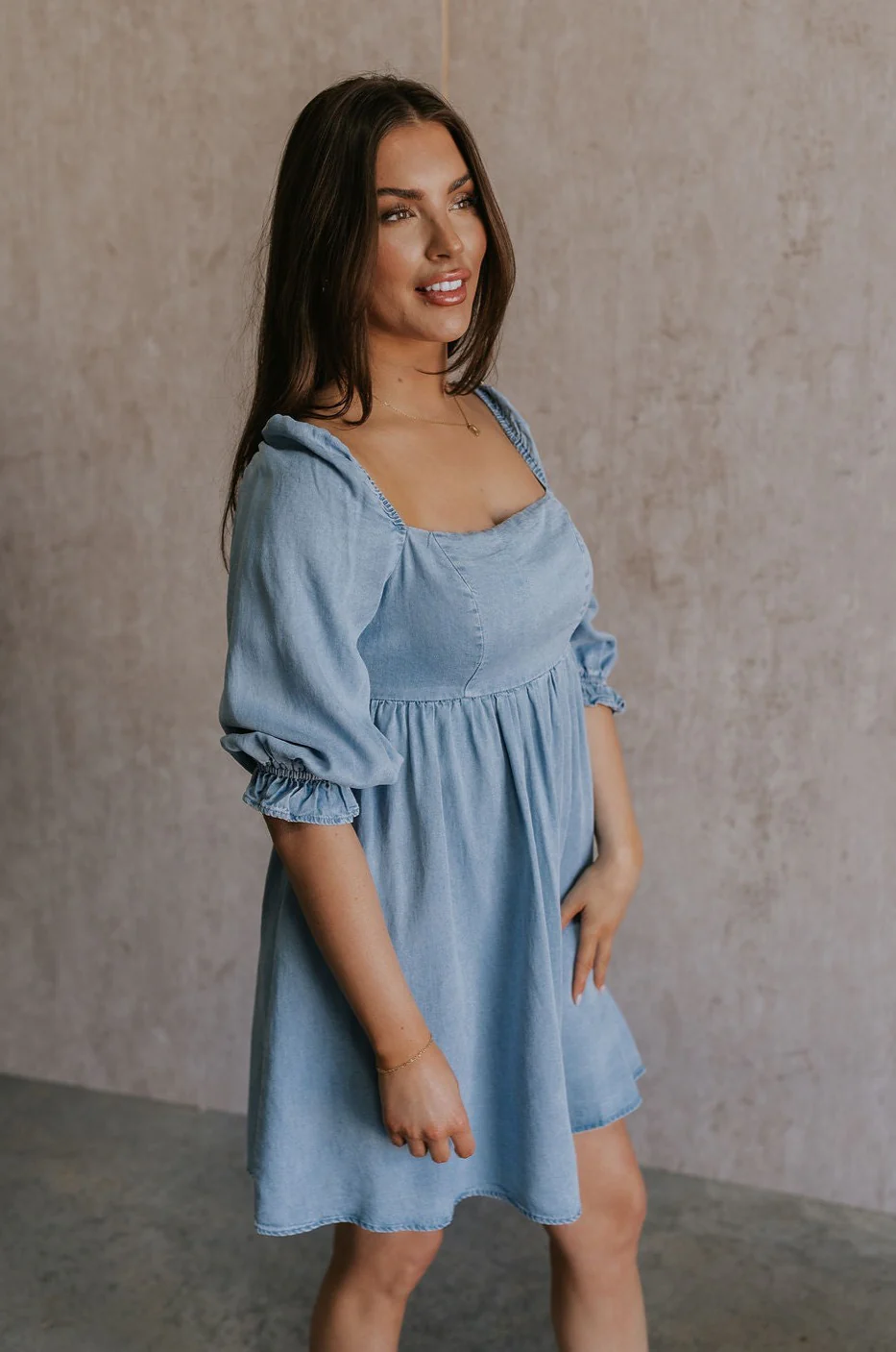 Hallie Light Chambray Mini Dress - Image 5