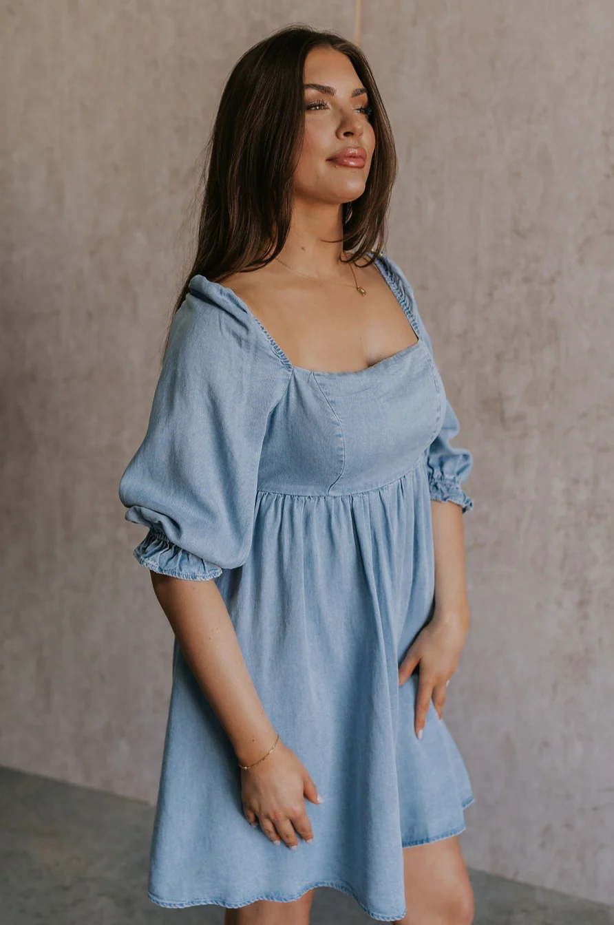 Hallie Light Chambray Mini Dress - Image 7
