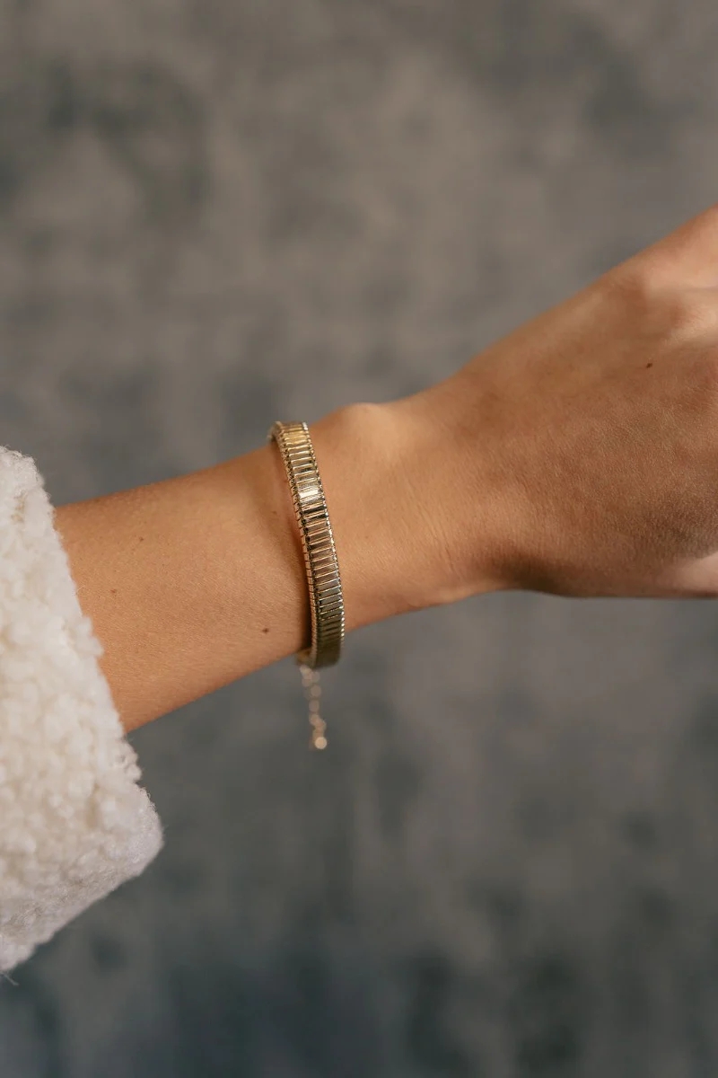 Nessa Gold Textured Adjustable Bracelet