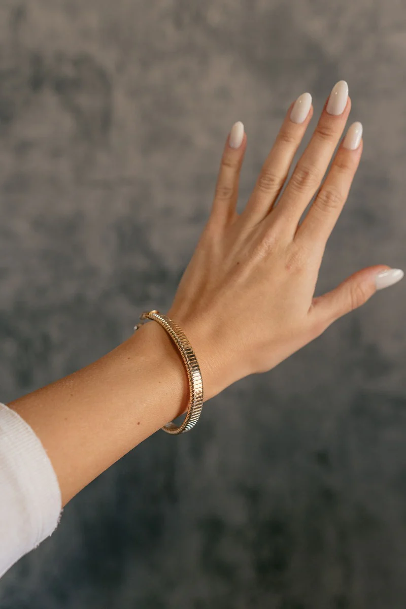 Nessa Gold Textured Adjustable Bracelet - Image 2