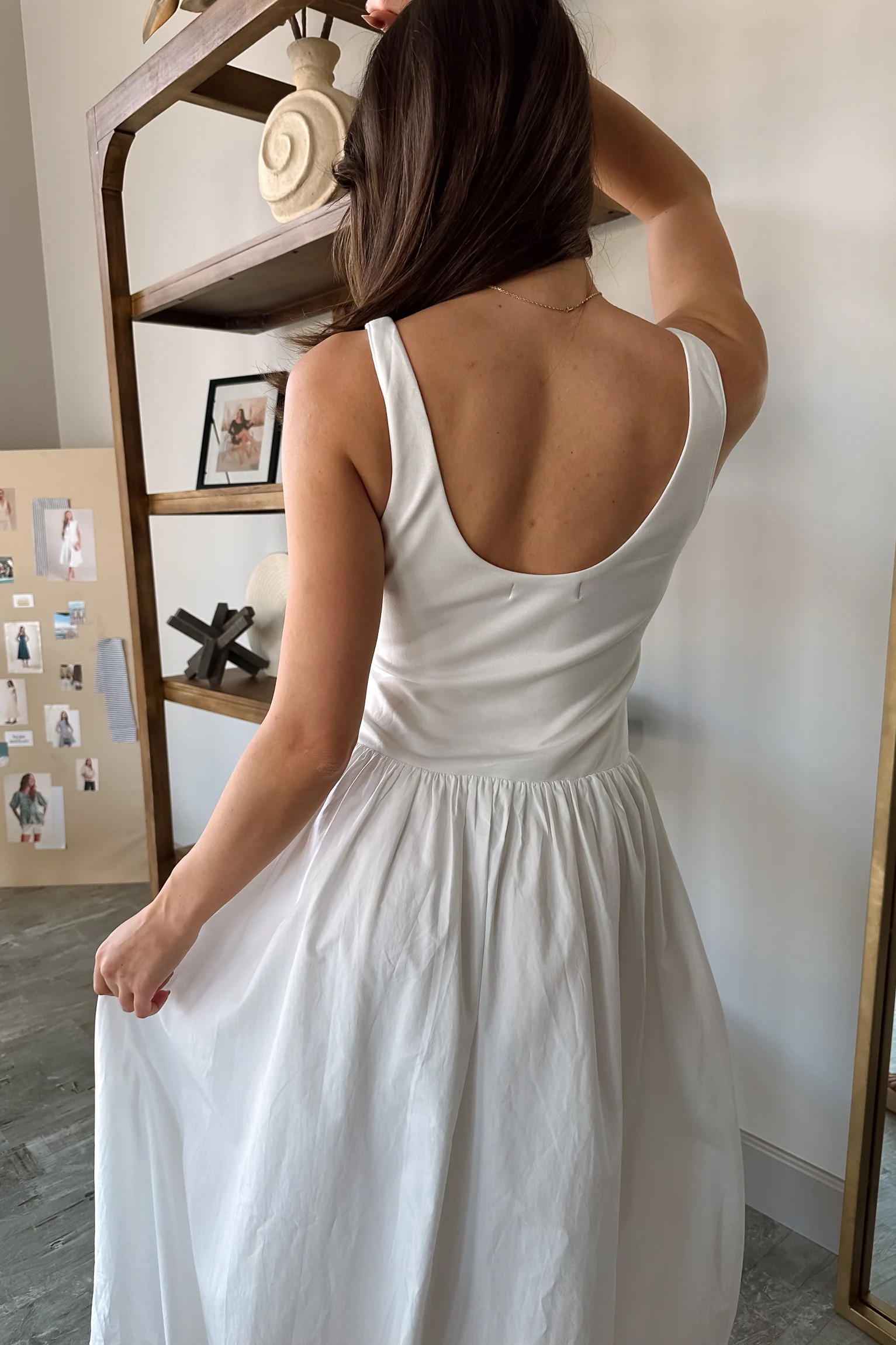 Nicole White Bubble Midi Dress - Image 4