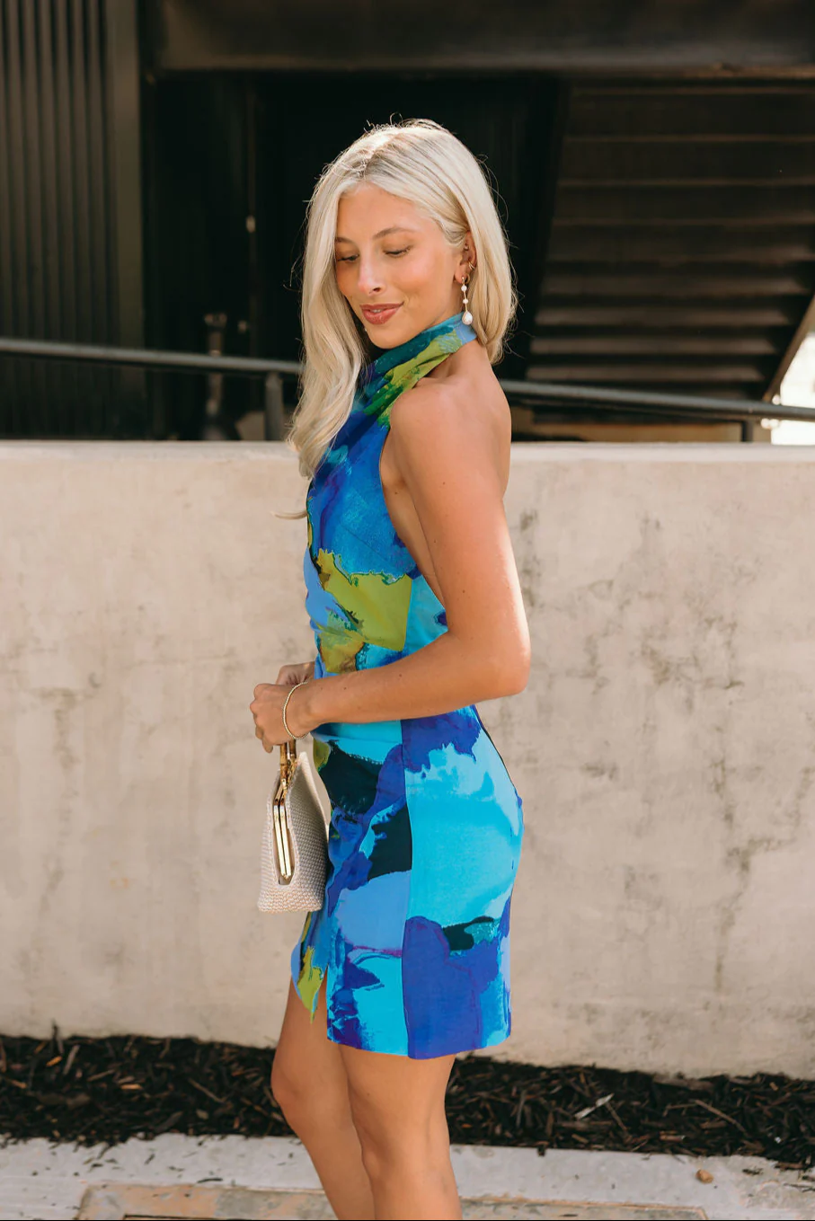 Nila Blue Multi Halter Mini Dress - Image 5