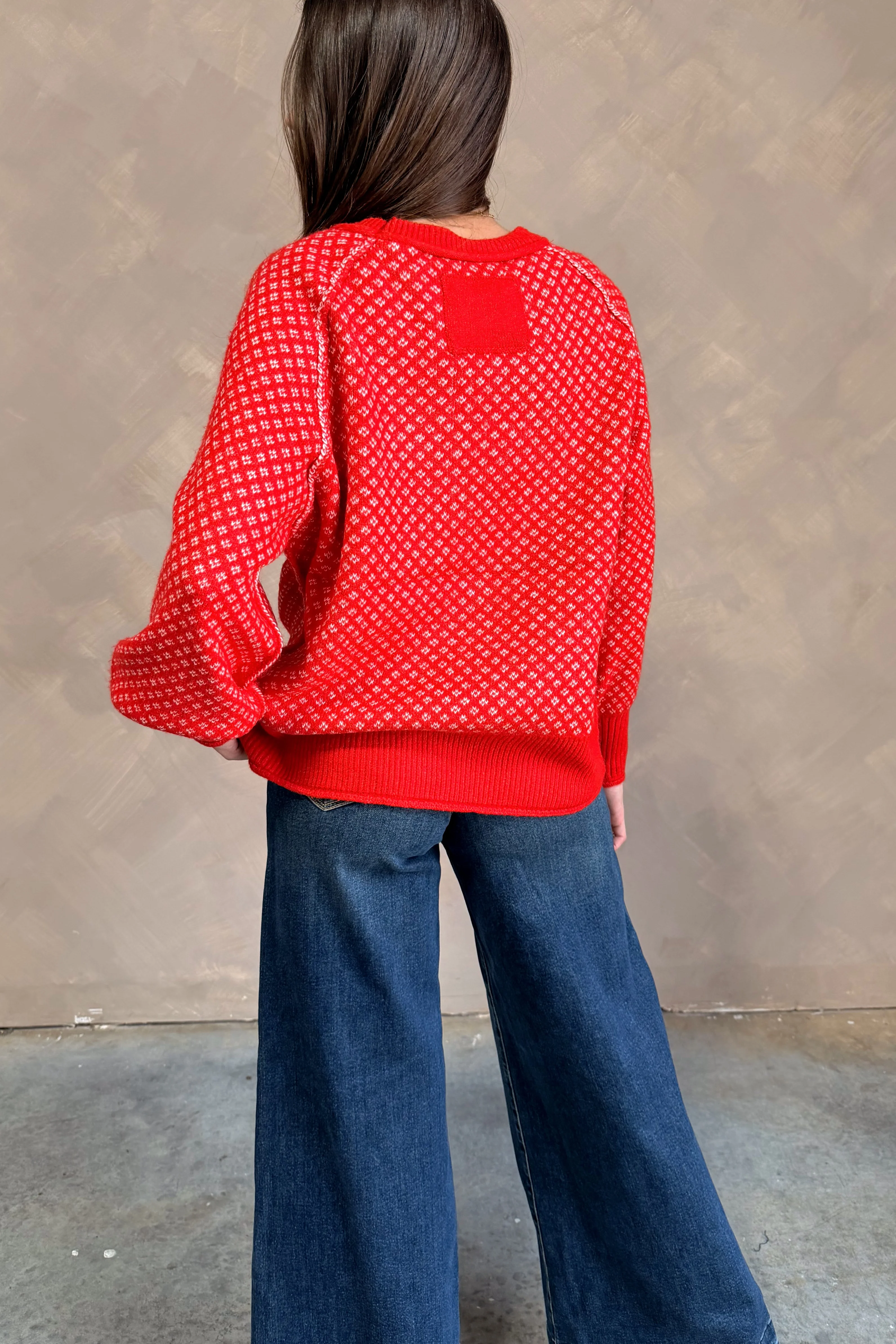 Nila Red & White Sweater - Image 7