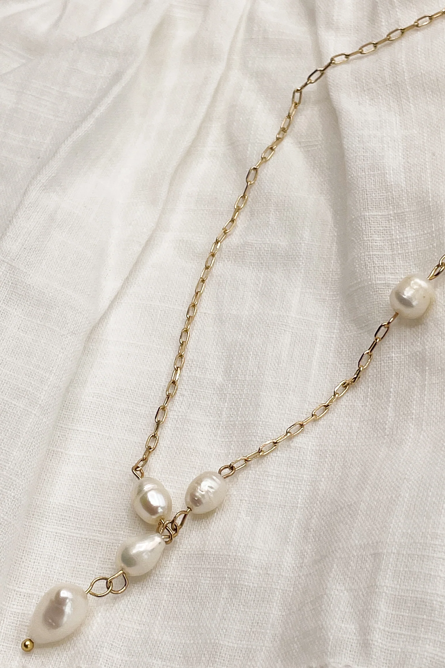 Nina Pearl Gold Necklace - Image 2