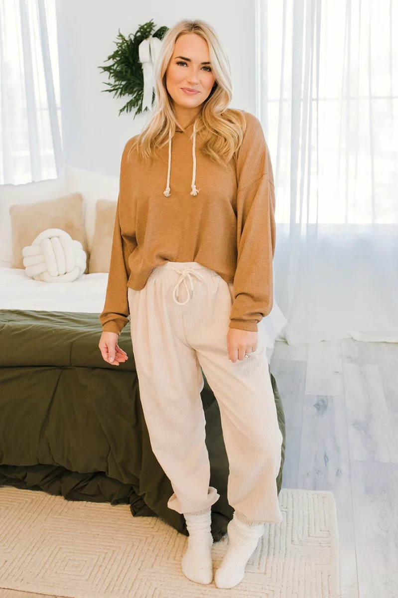 No Plans Pullover Hoodie in Brown - Image 2