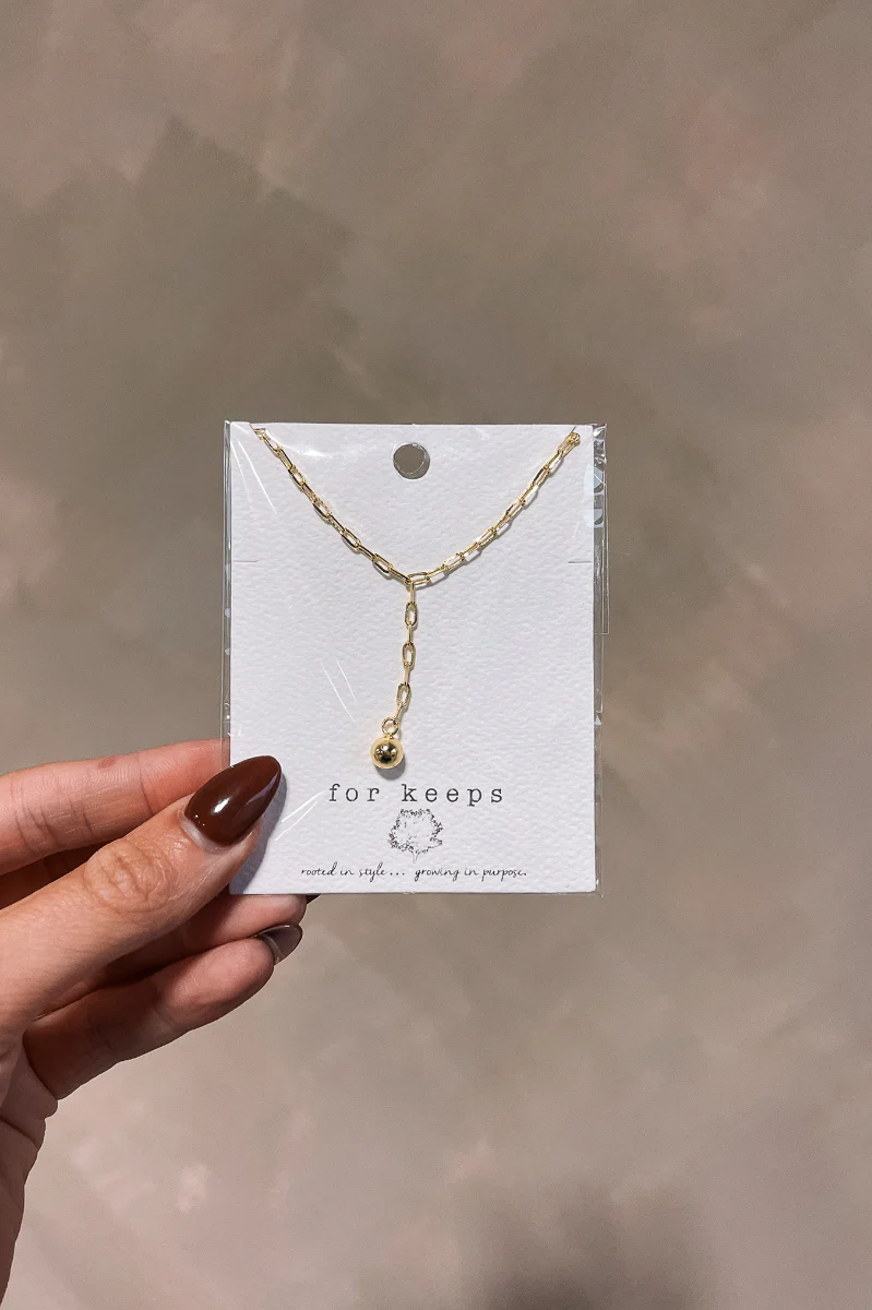 Noel Gold Dipped Chain Lariat Necklace