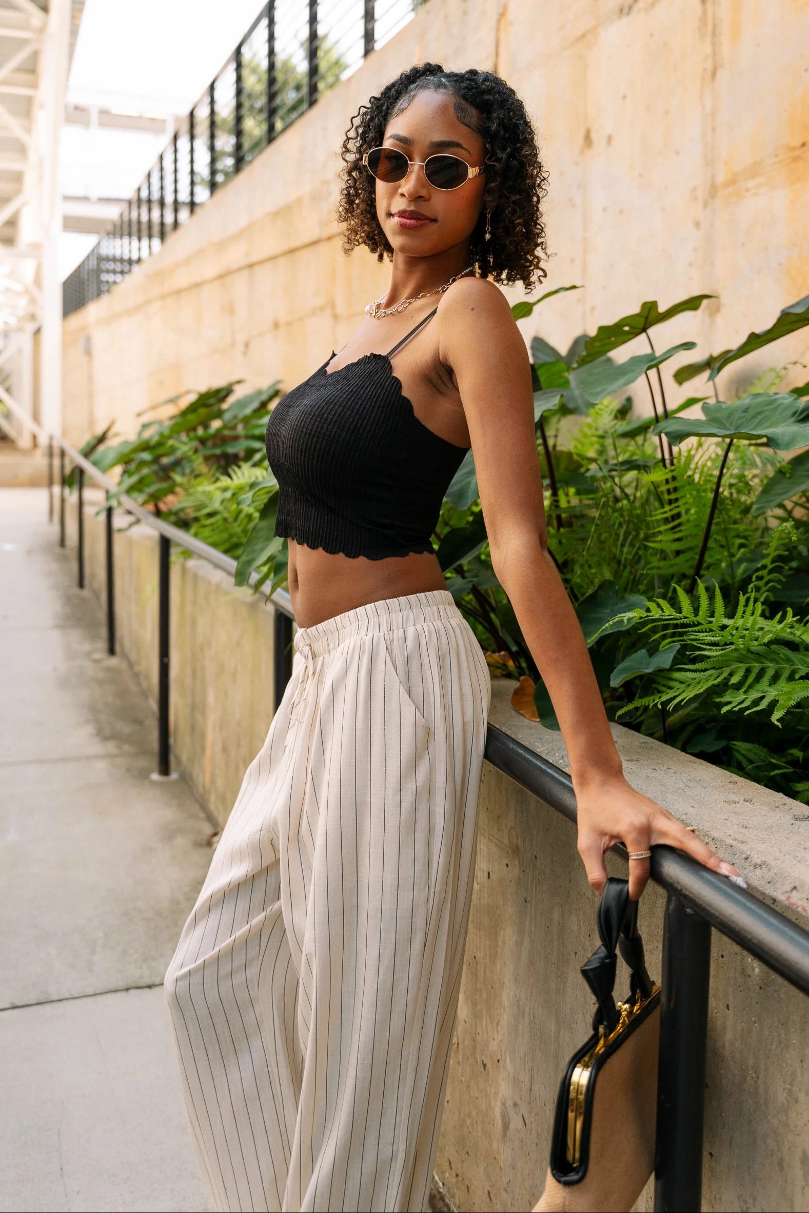 Noelle Black Scalloped Textured Brami - Image 3