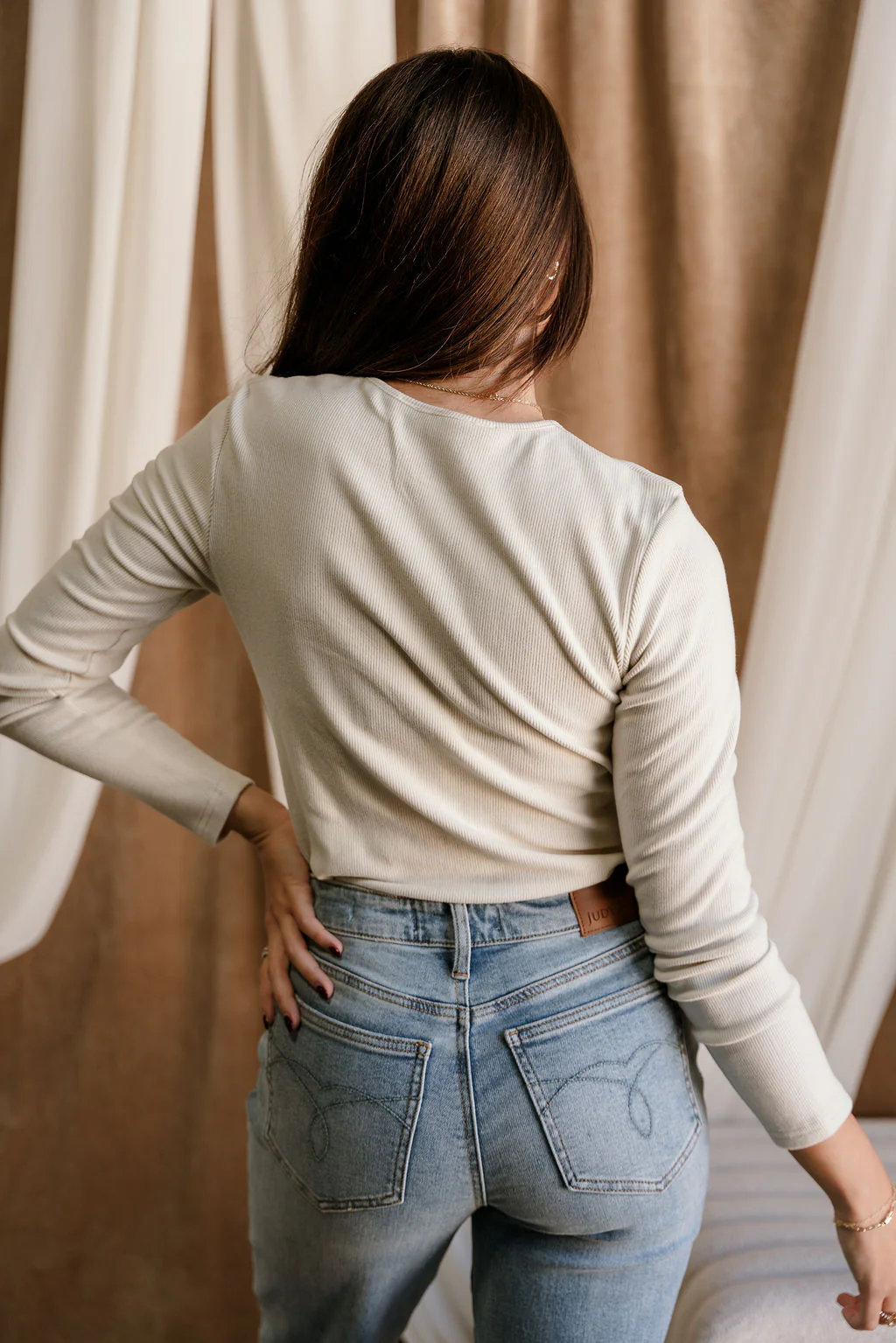Noelle Cream Christmas Ribbed Top - Image 6