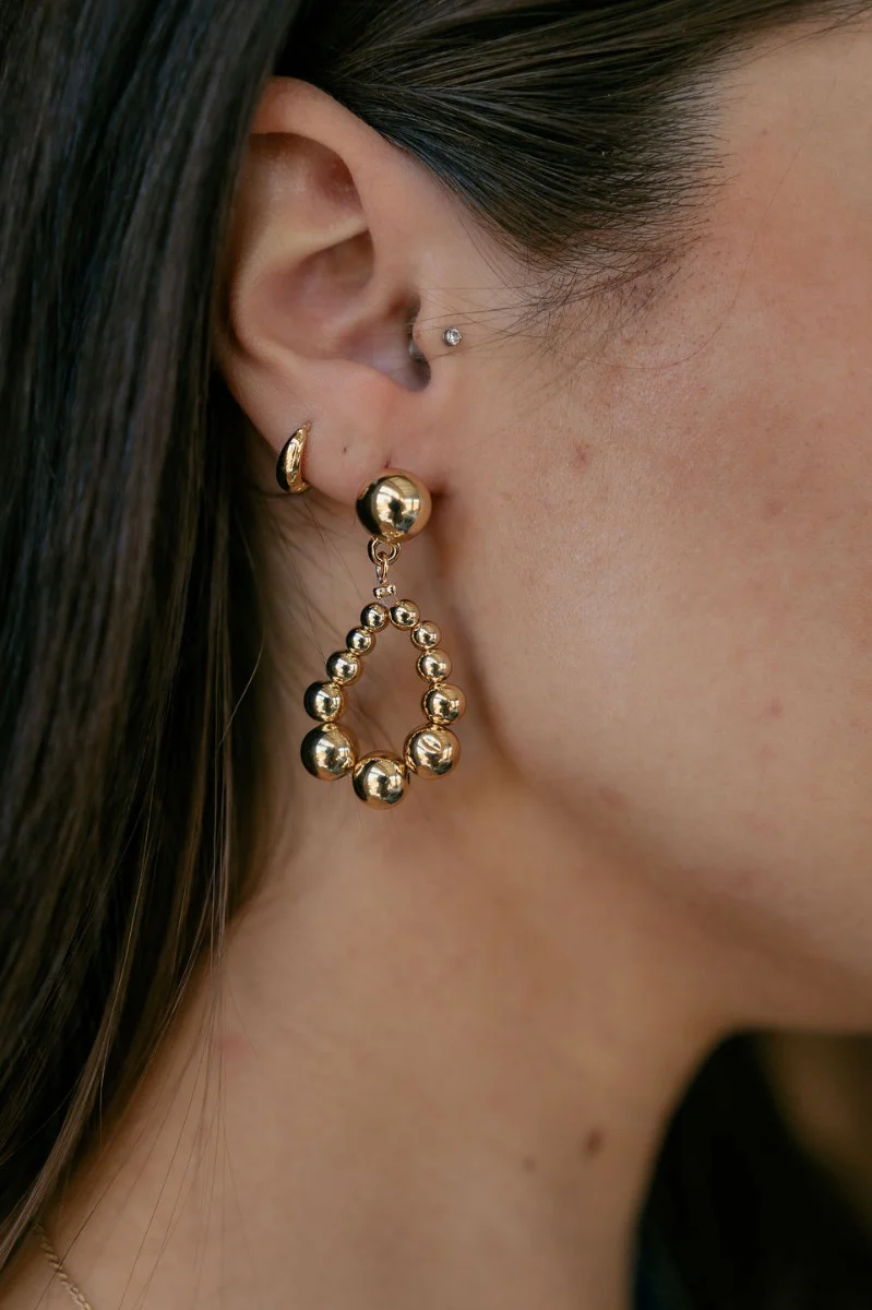 Nora Gold Beads Teardrop Earring