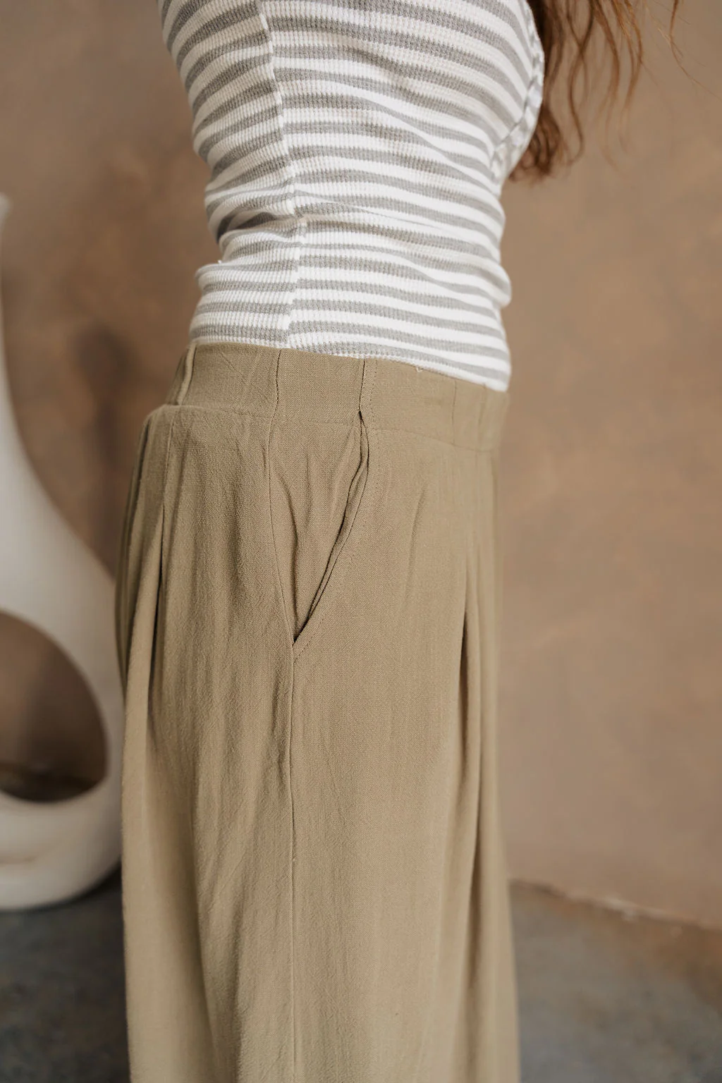 Nora Olive Frayed Wide Leg Pants - Image 7