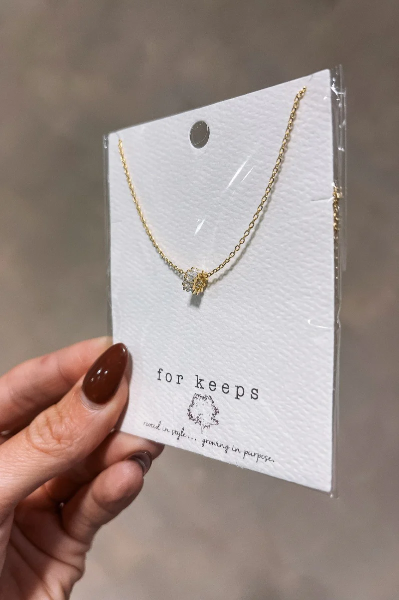 Nova Rhinestone & Gold Dipped Necklace