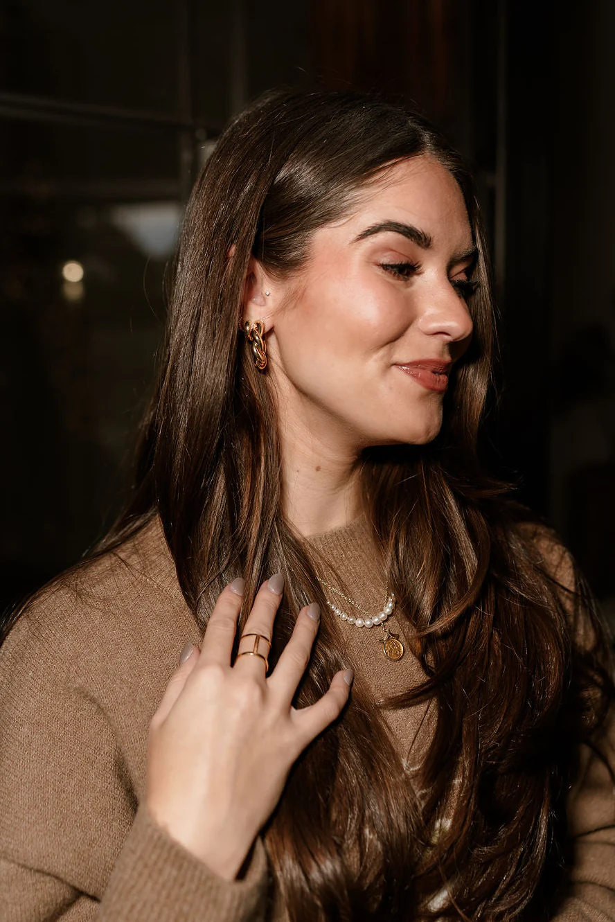 Norah Gold Roped Hoop Earring