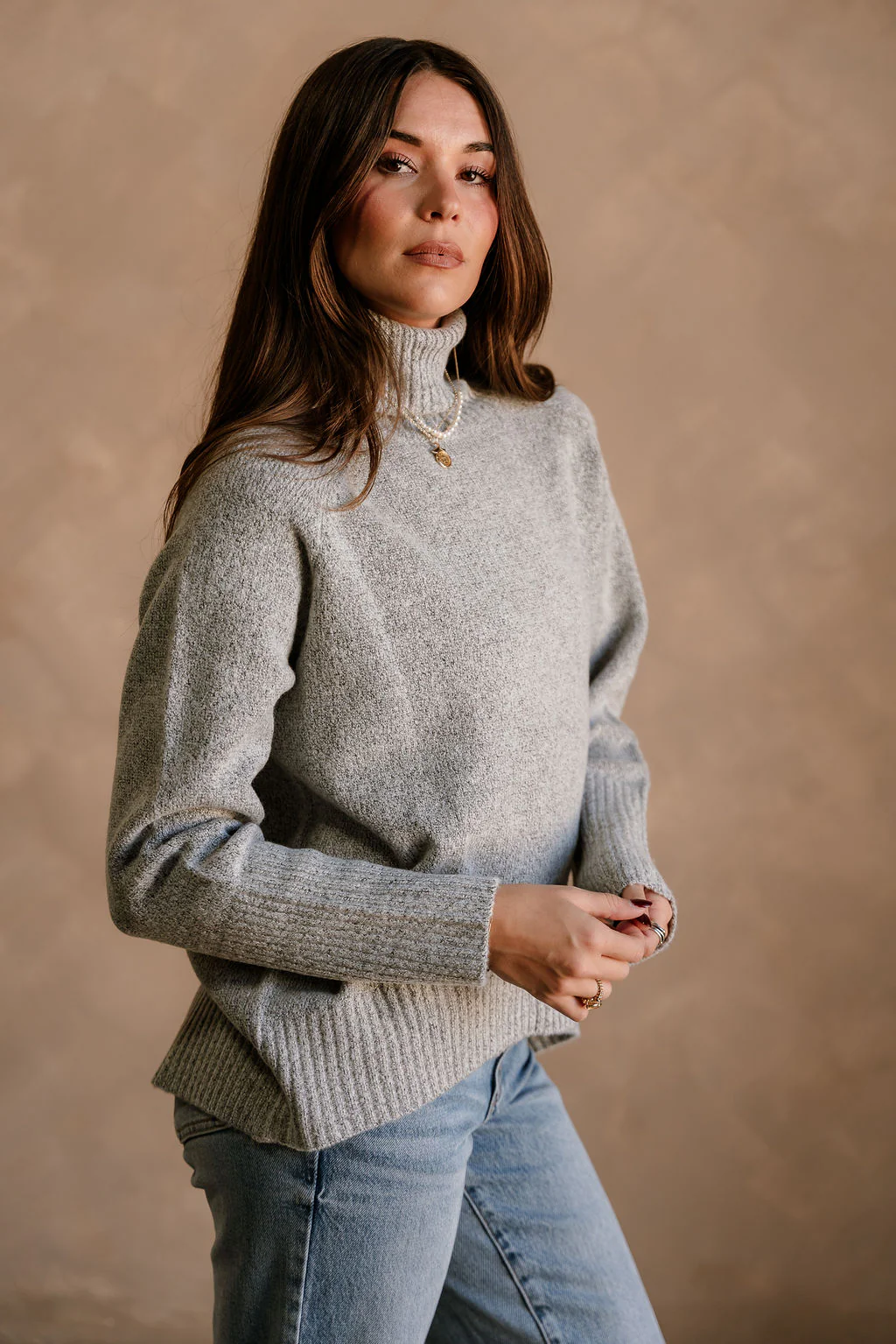 Norah Heather Grey Turtleneck Sweater - Image 7