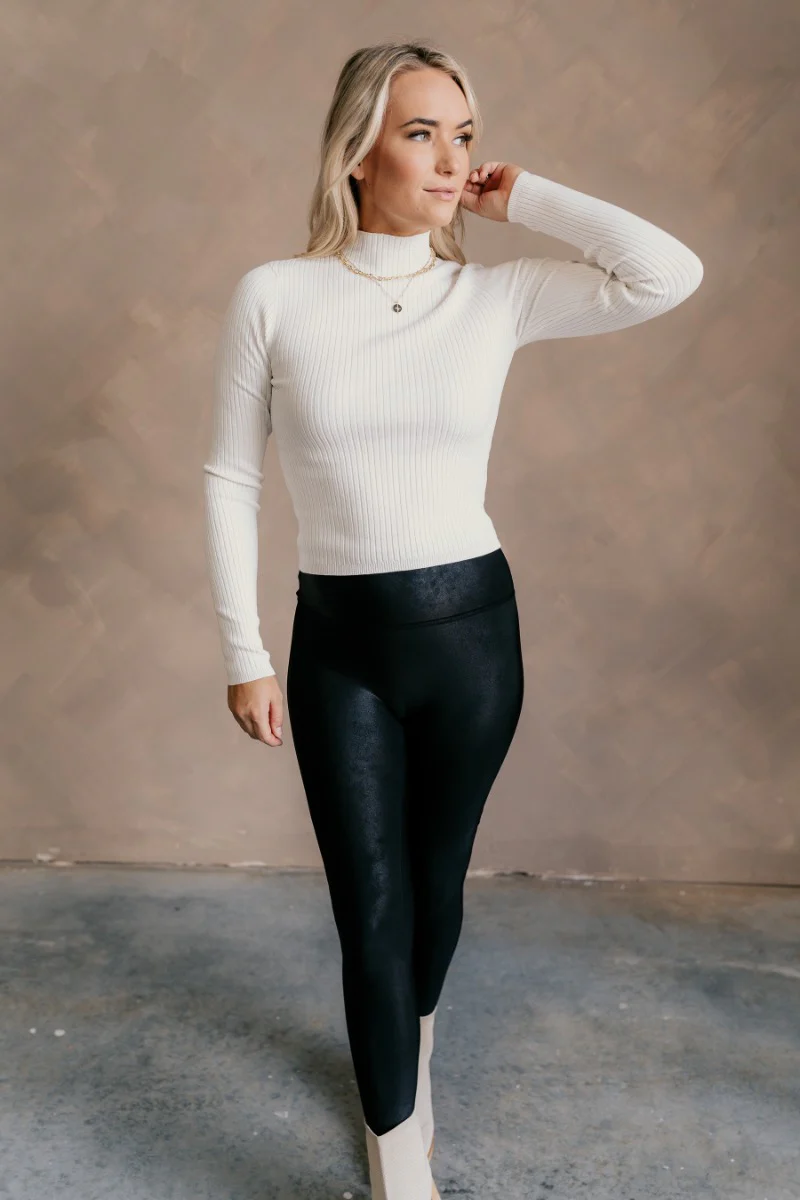 Norah Off White Mock Neck Top - Image 2