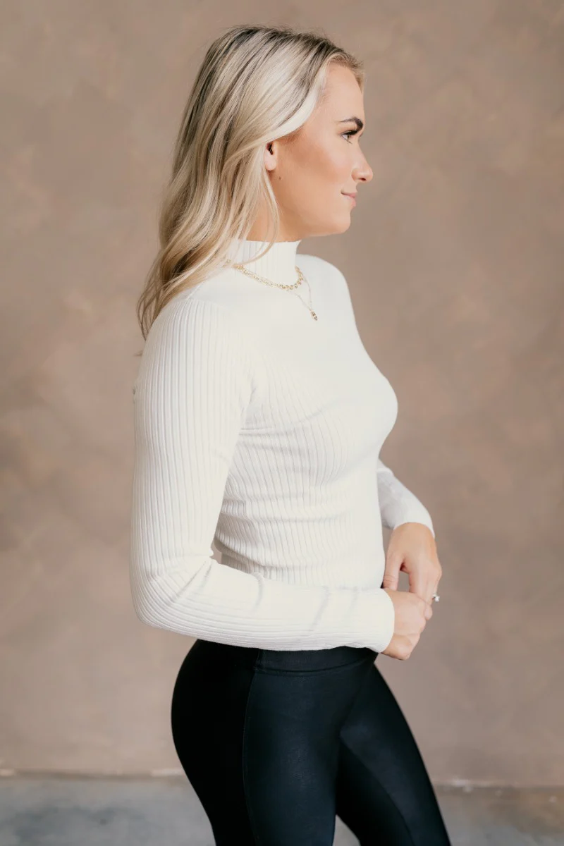 Norah Off White Mock Neck Top - Image 4