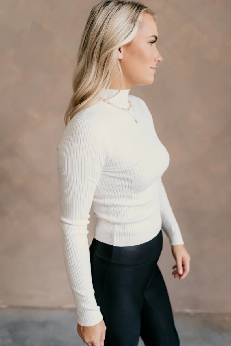 Norah Off White Mock Neck Top - Image 5