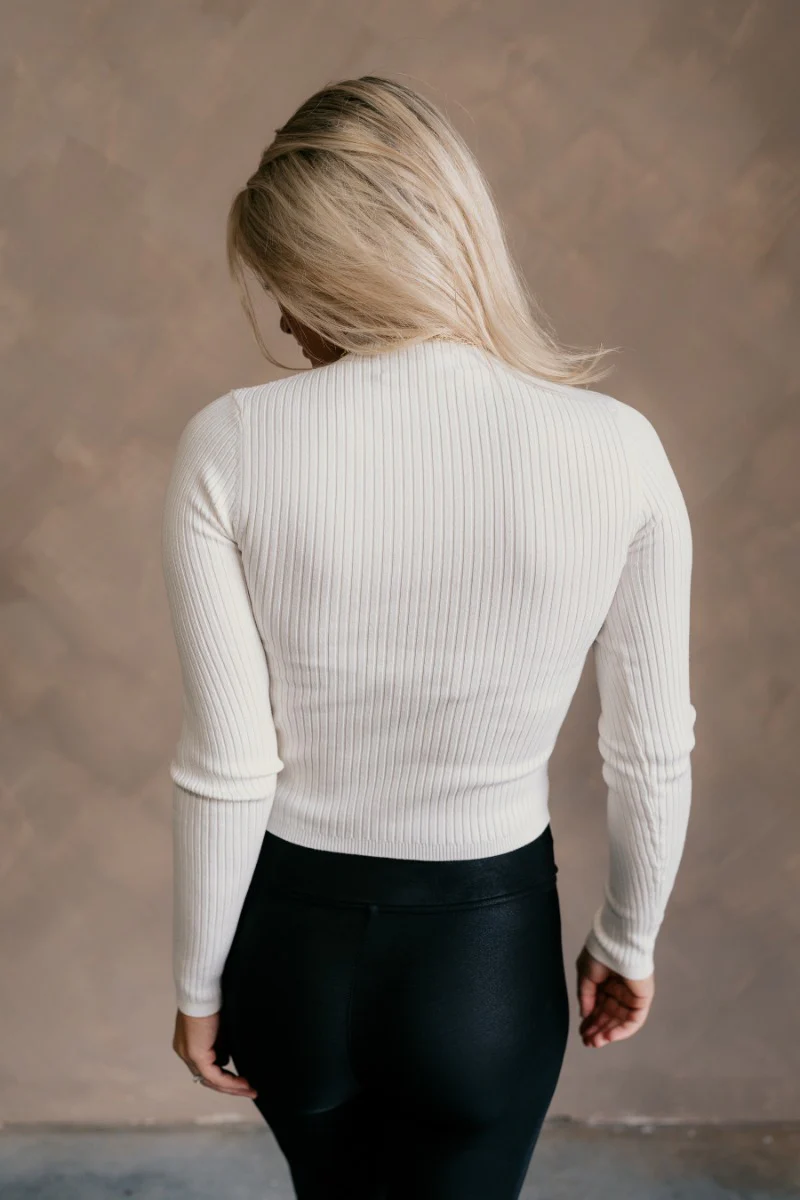 Norah Off White Mock Neck Top - Image 7