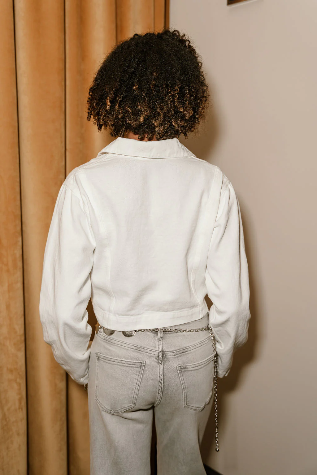 Norah White Denim Long Sleeve Top - Image 8