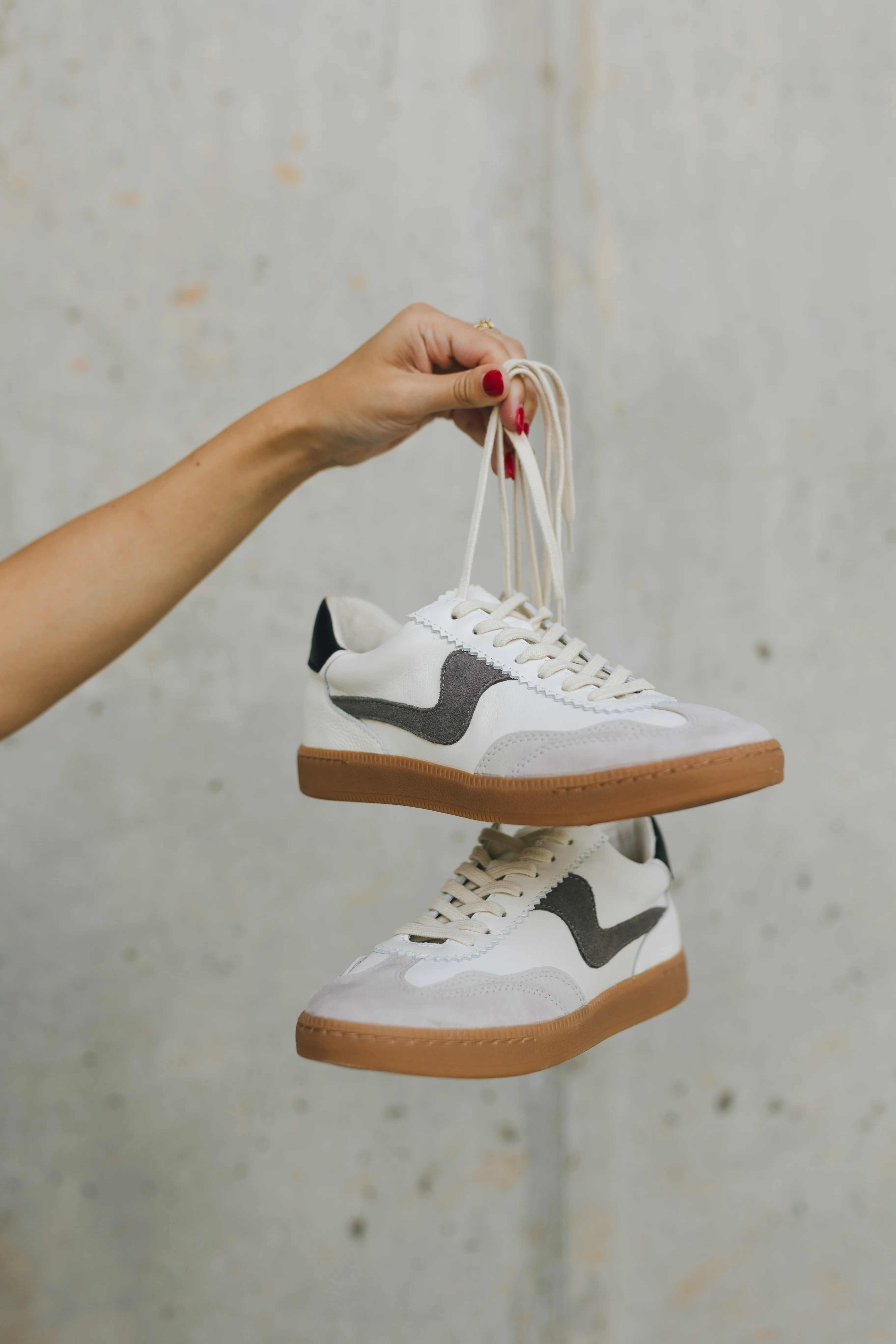 Dolce Vita Notice Sneaker in White/Grey Leather