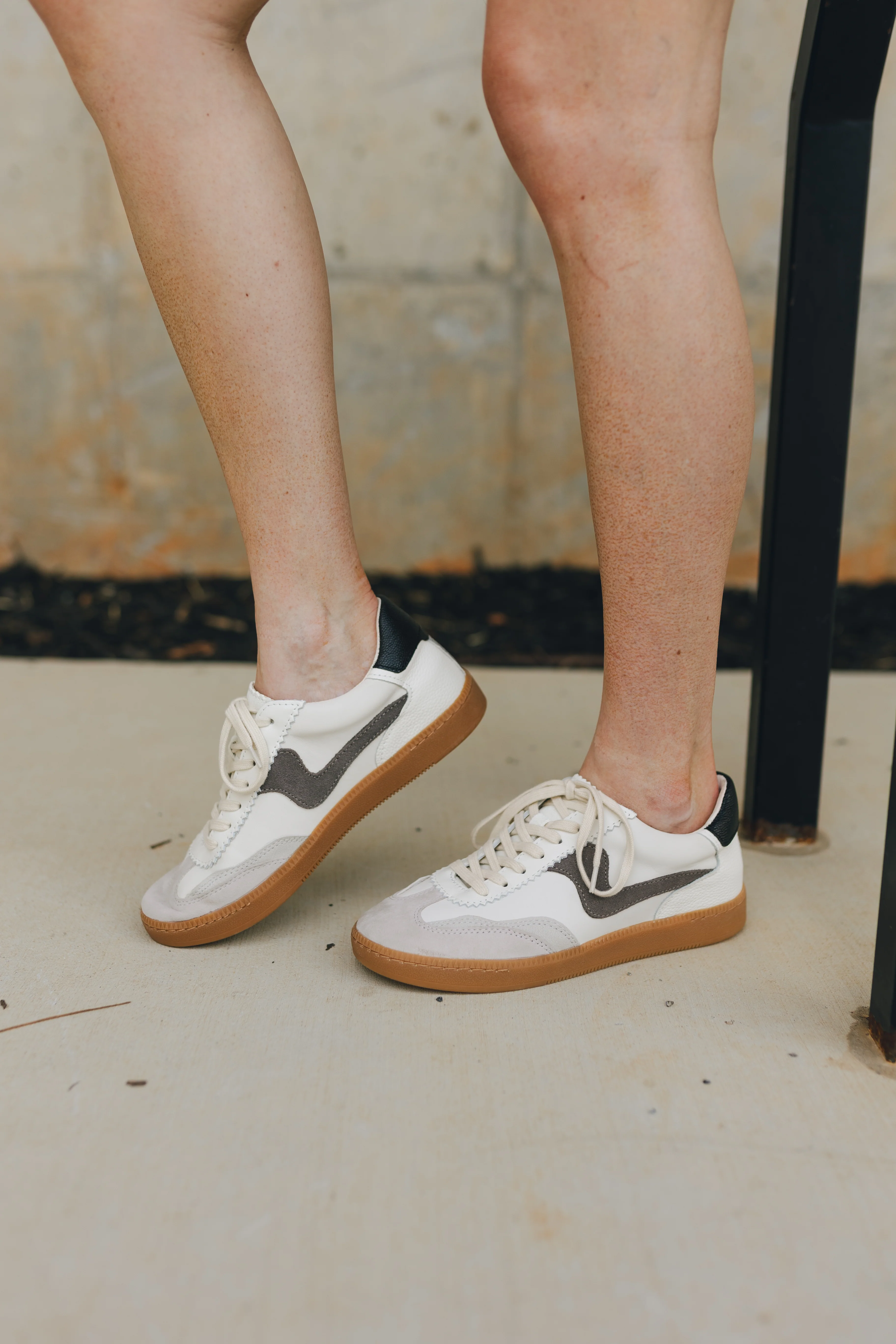 Dolce Vita Notice Sneaker in White/Grey Leather - Image 2