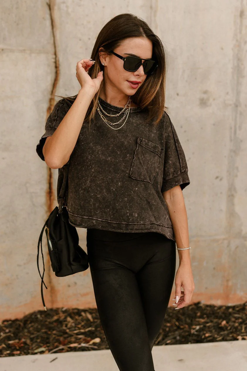 Kamila Washed Short Sleeve Top - Image 2