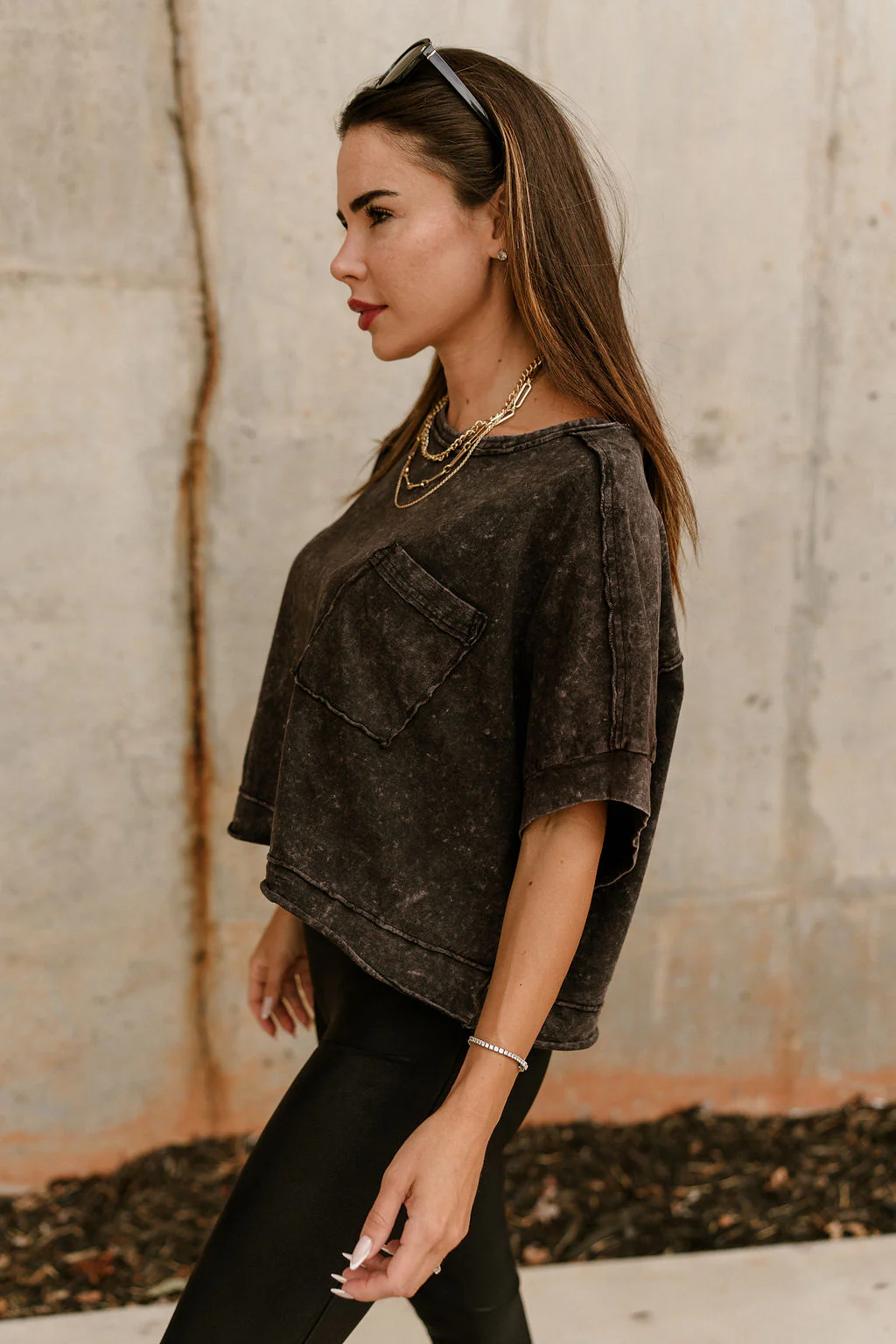 Kamila Washed Short Sleeve Top - Image 4